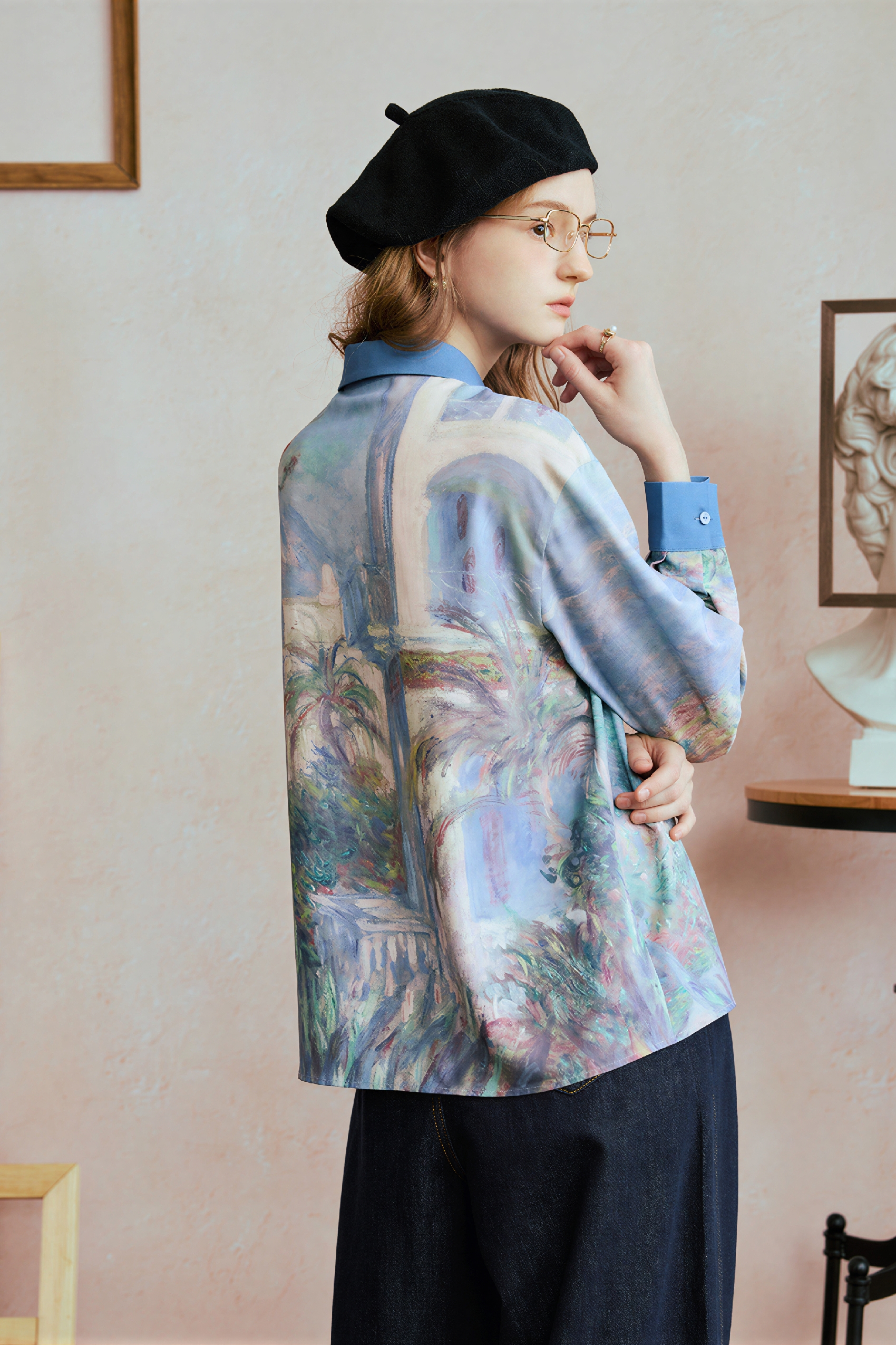 Monet-Inspired Printed Designer Relaxed Shirt