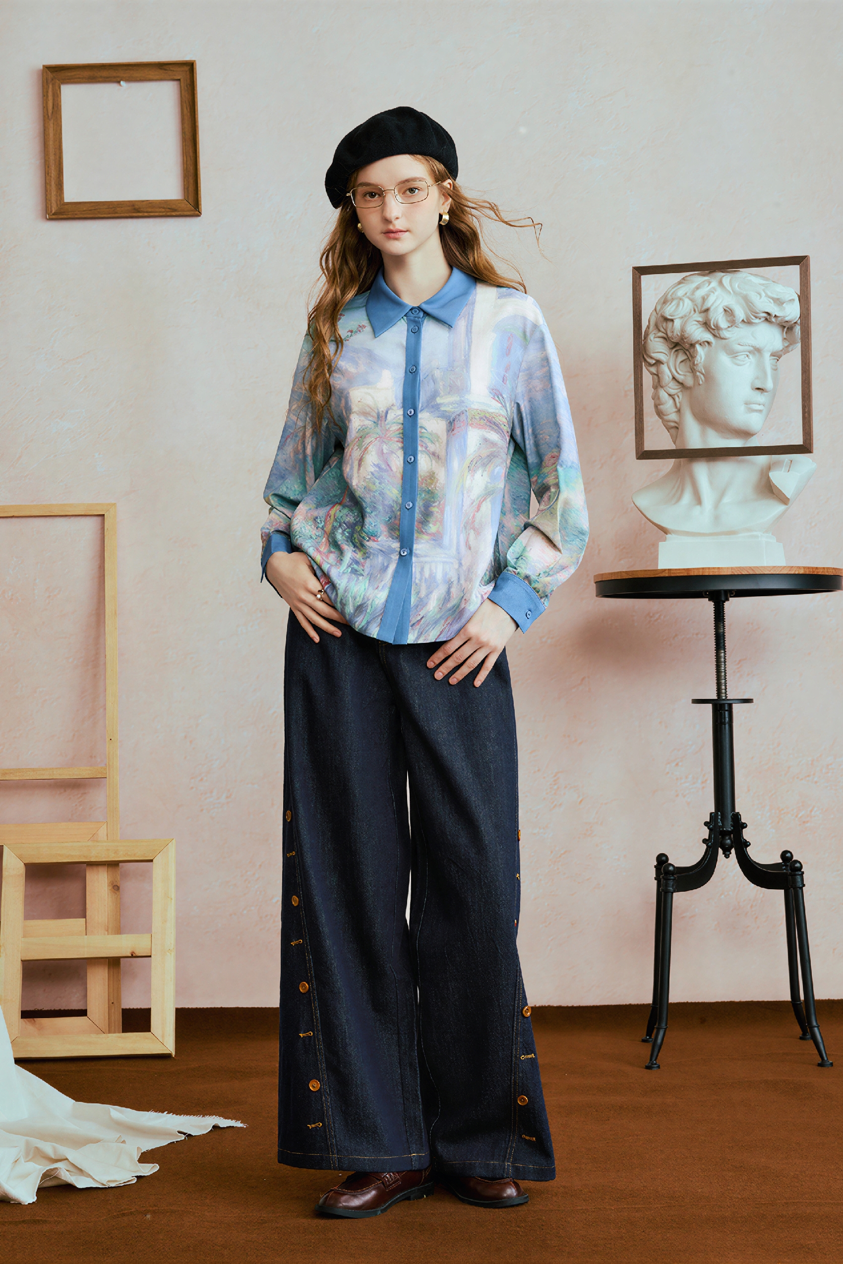 Monet-Inspired Printed Designer Relaxed Shirt
