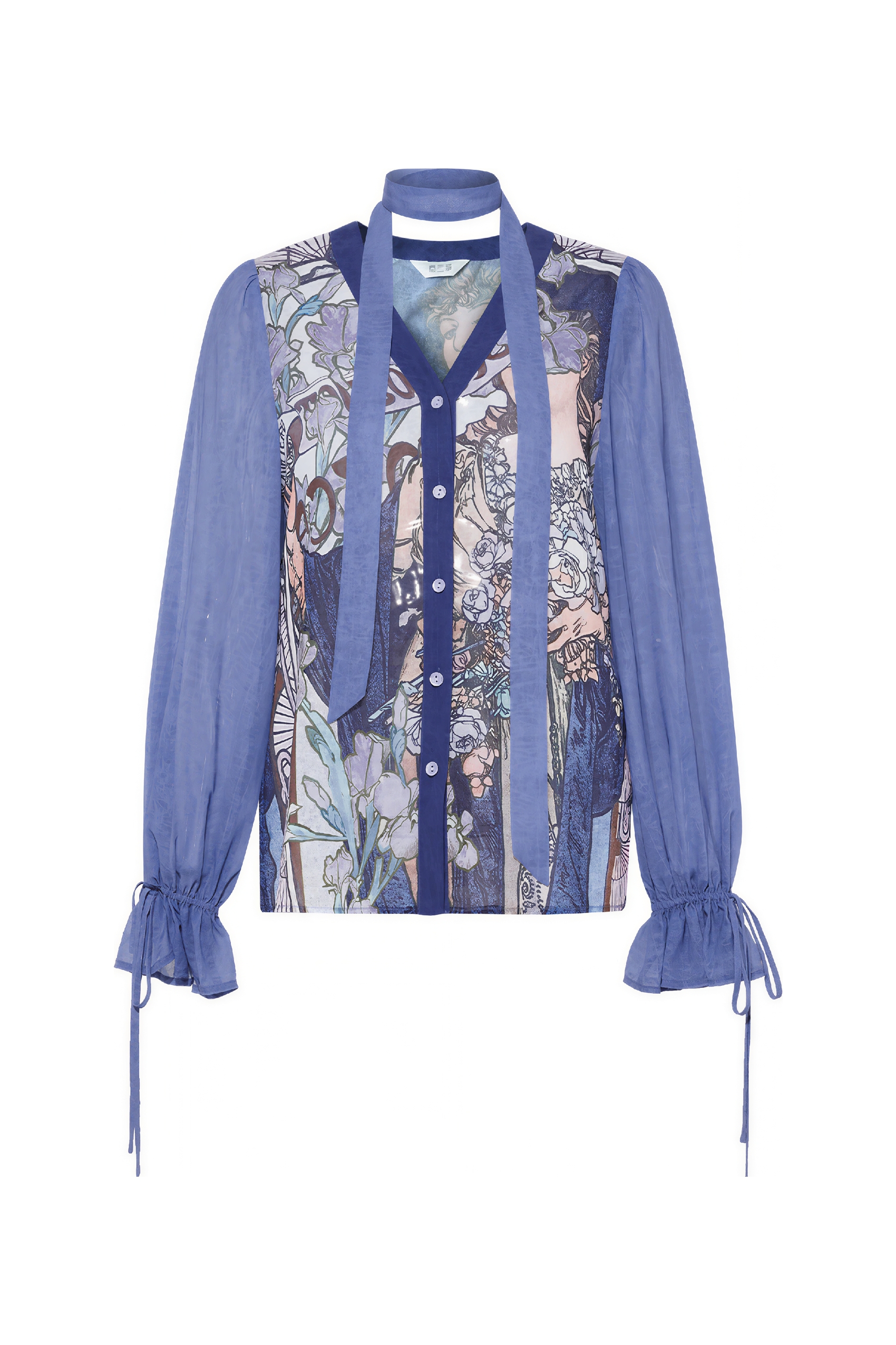 French Unique Elegant Blue Shirt