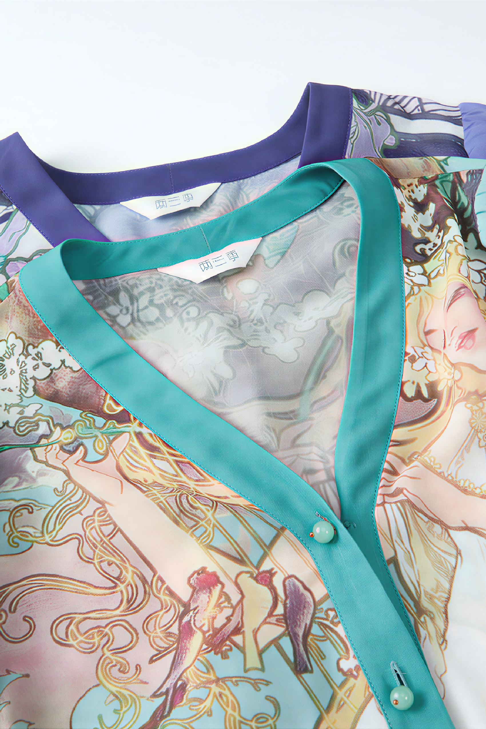 French Unique Elegant Blue Shirt