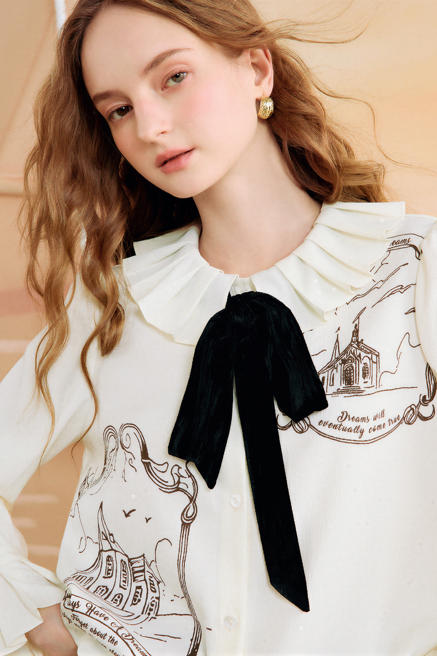 Relaxed Designer Collar White Shirt