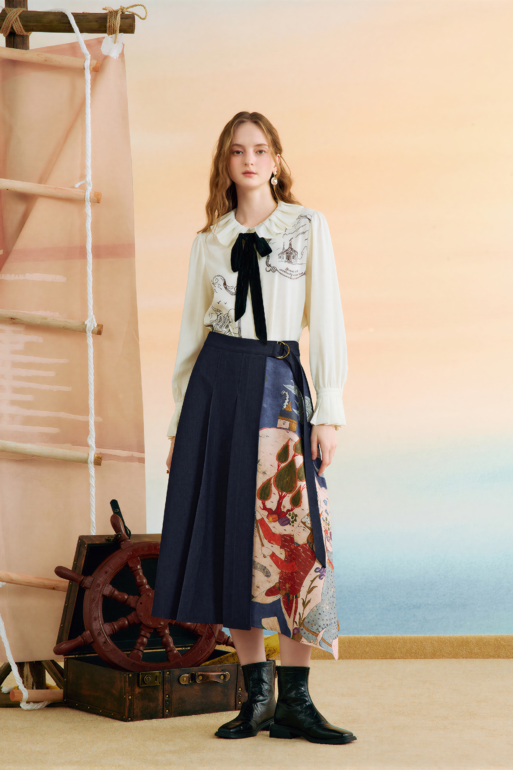 Relaxed Designer Collar White Shirt