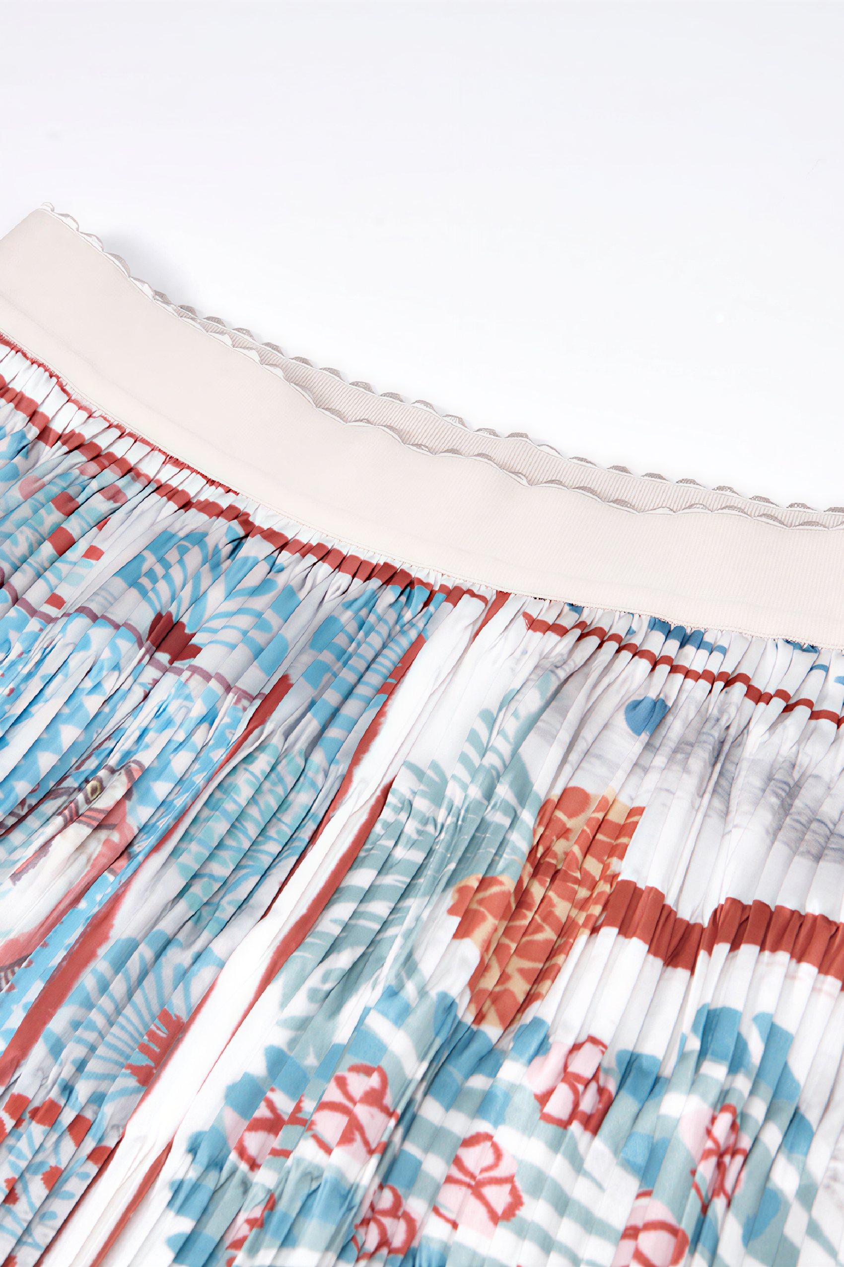 Art Vintage Pleated Printed Skirt