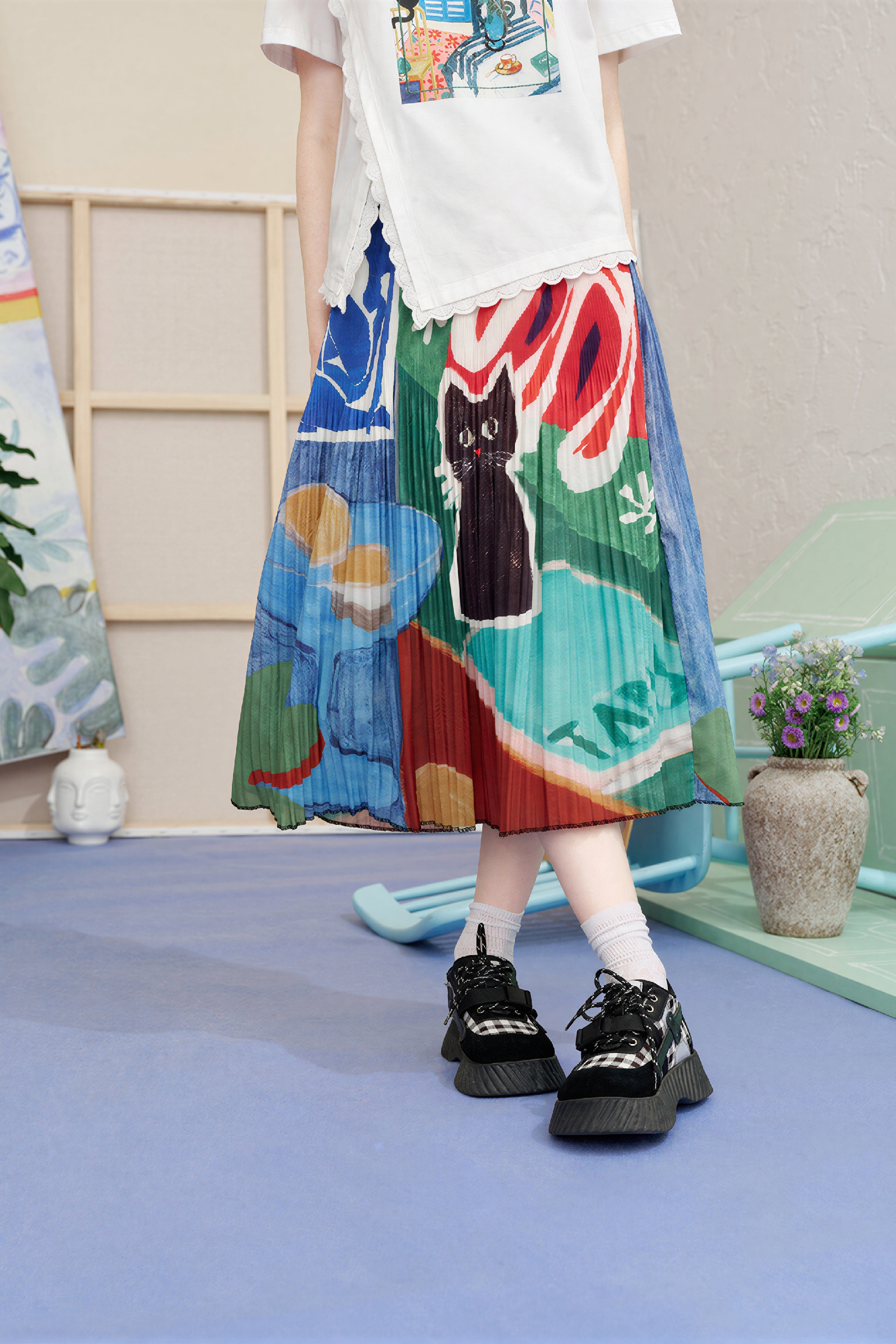 Art-Inspired A-Line Designer Skirt