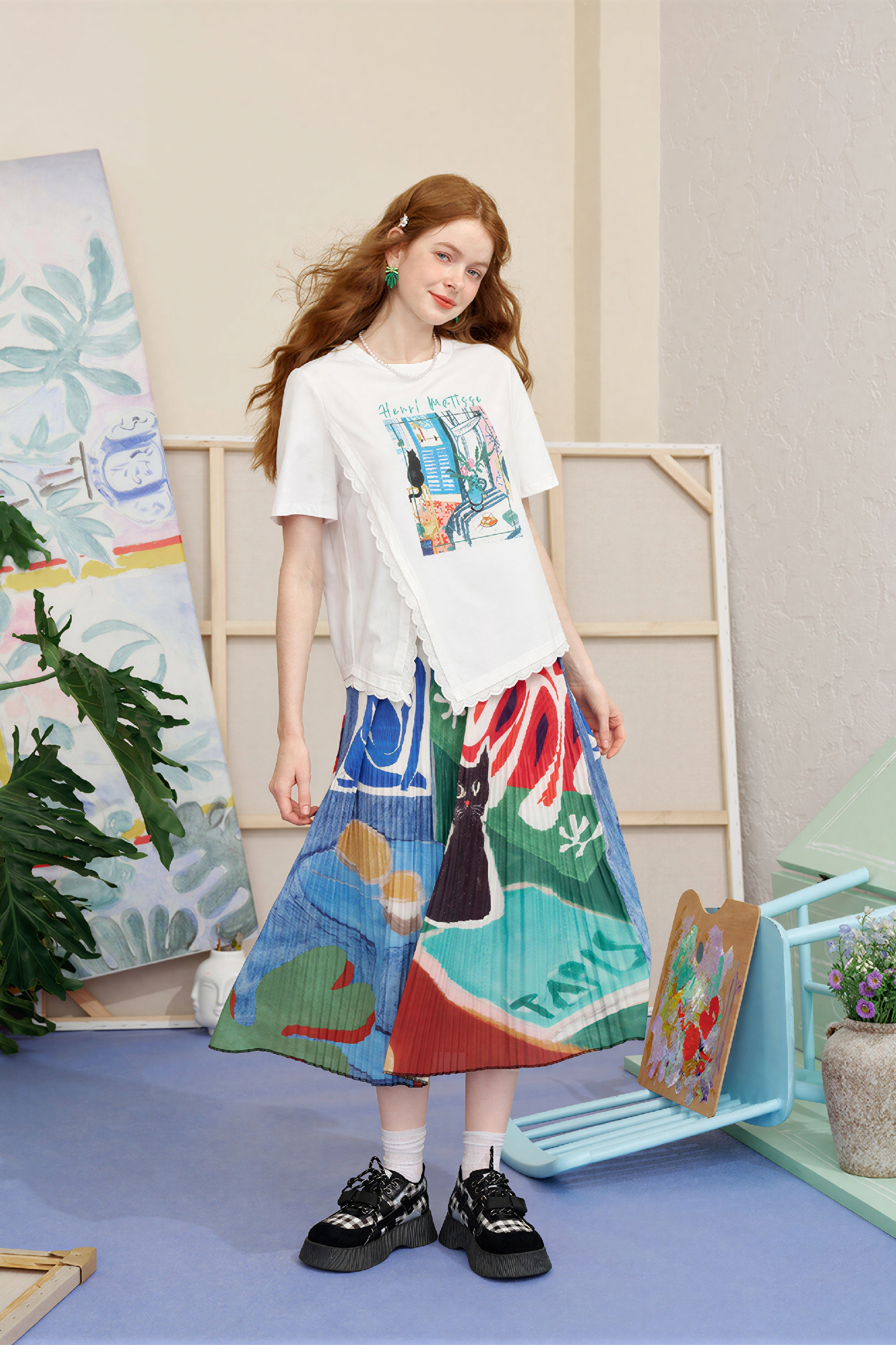 Art-Inspired A-Line Designer Skirt