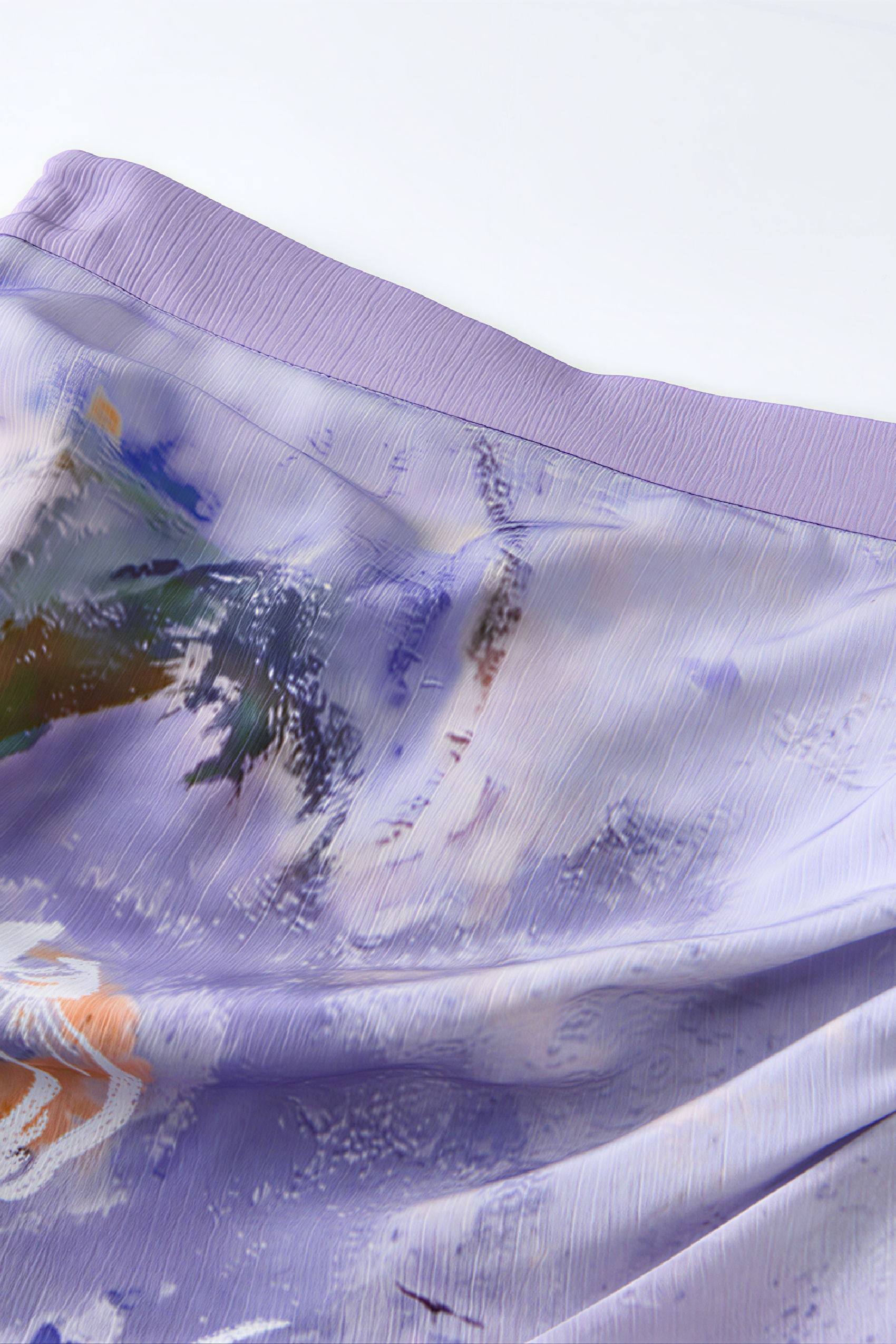 Monet-Inspired Vintage Printed  Purple Skirt