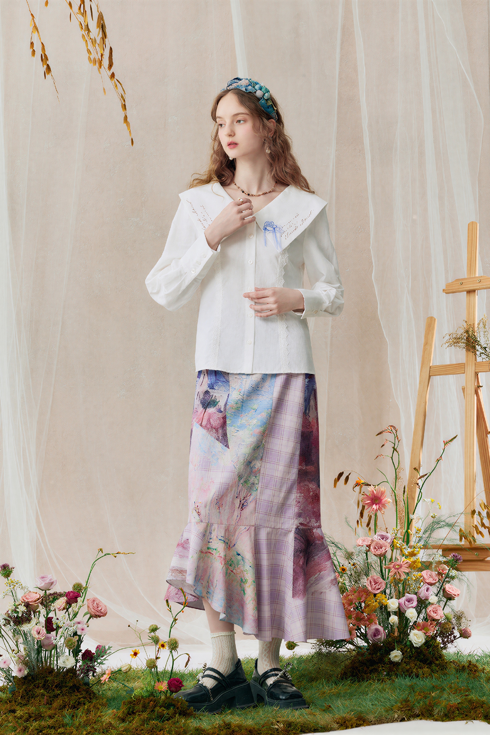 Artistic Designer Midi Skirt