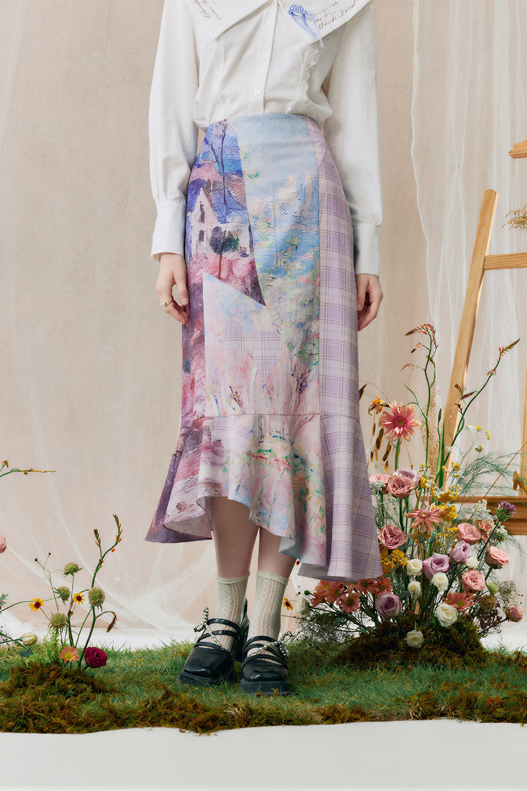 Artistic Designer Midi Skirt