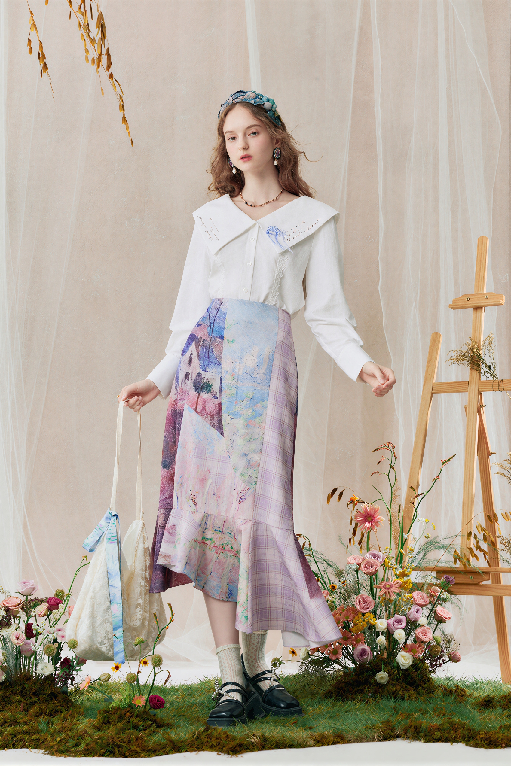 Artistic Designer Midi Skirt