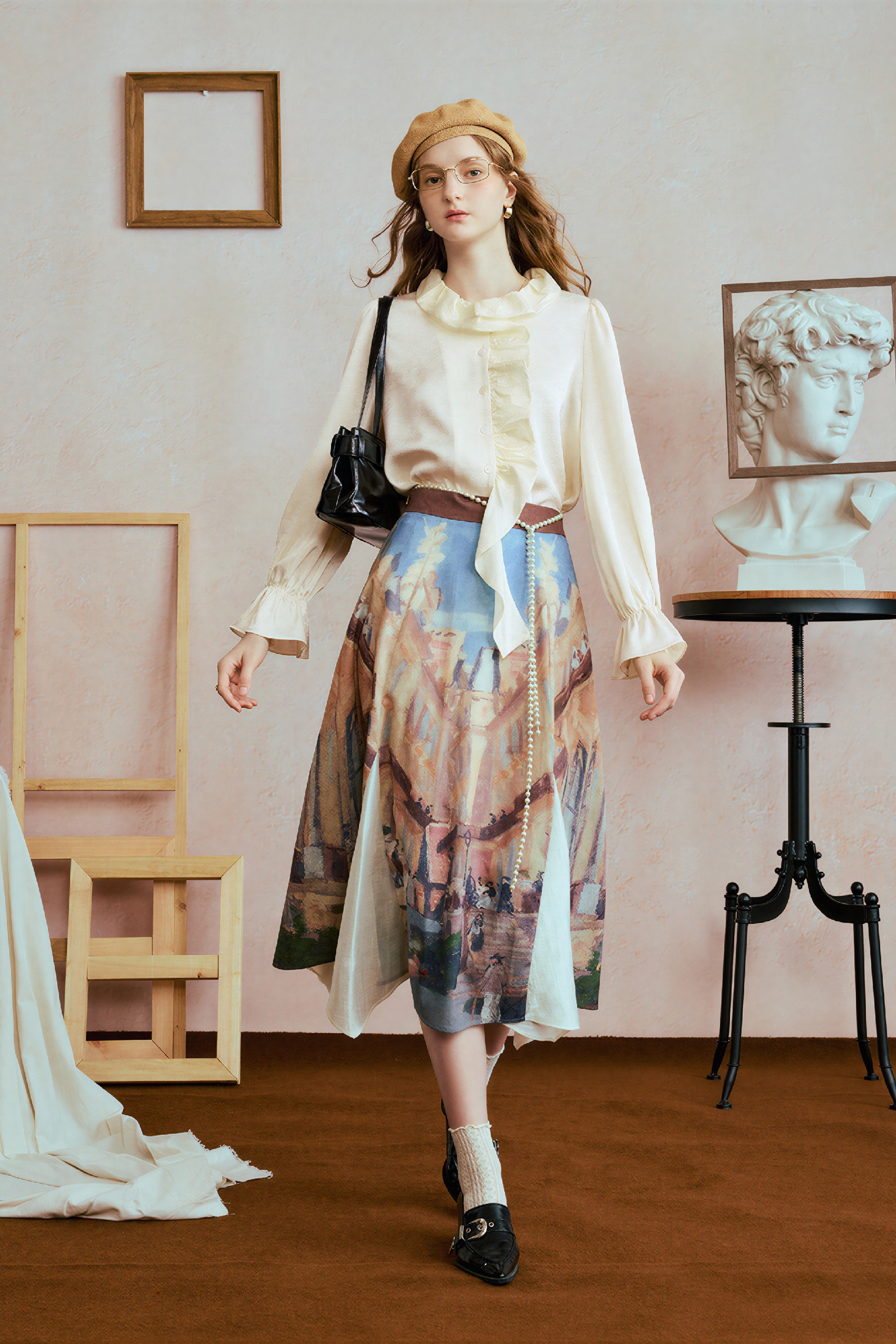 Monet-Inspired Art-Inspired Oil Painting Skirt