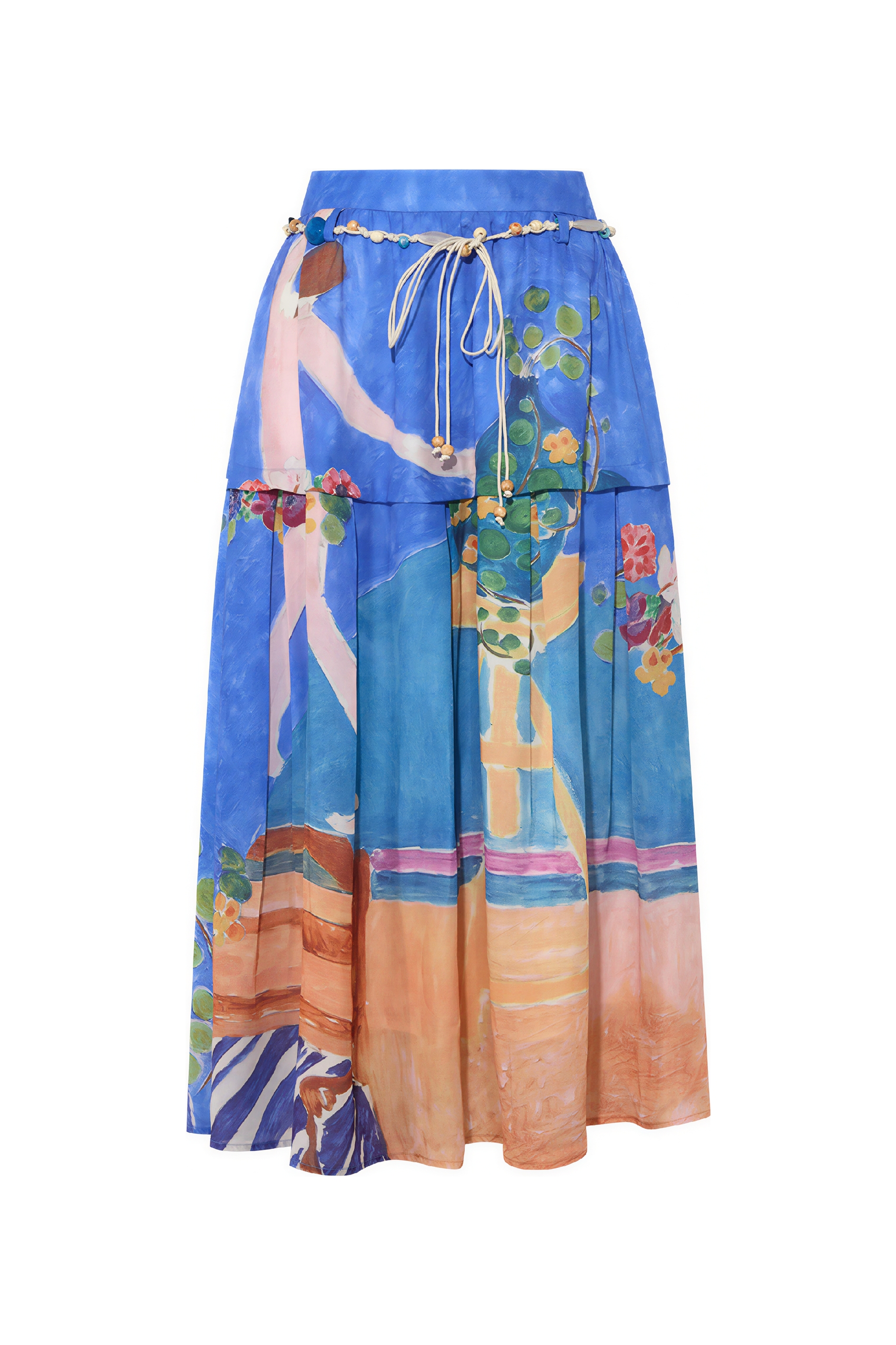 Matisse-Inspired Art Print A-Line Maxi Skirt