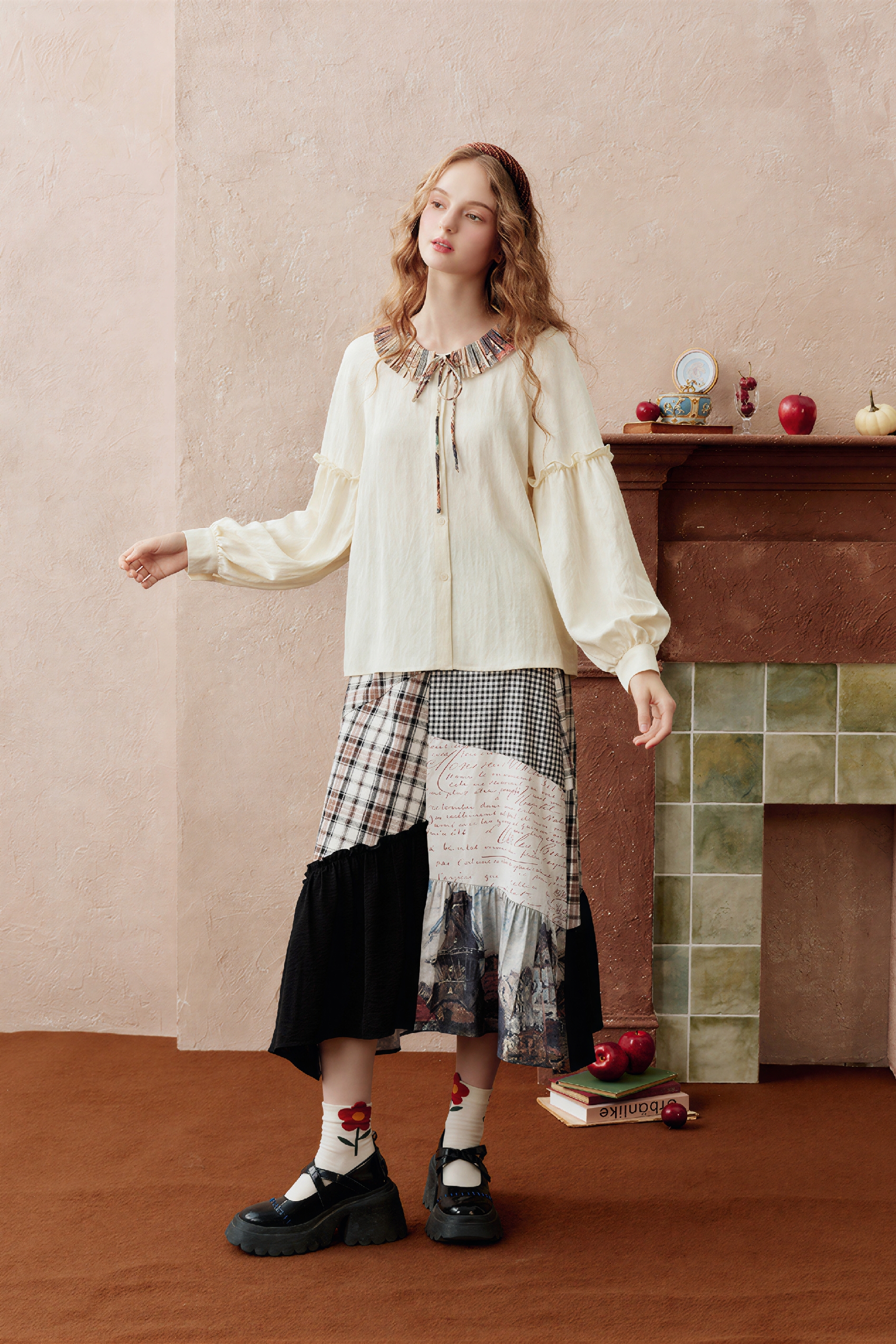 Monet-Inspired Asymmetric Patchwork Maxi Skirt