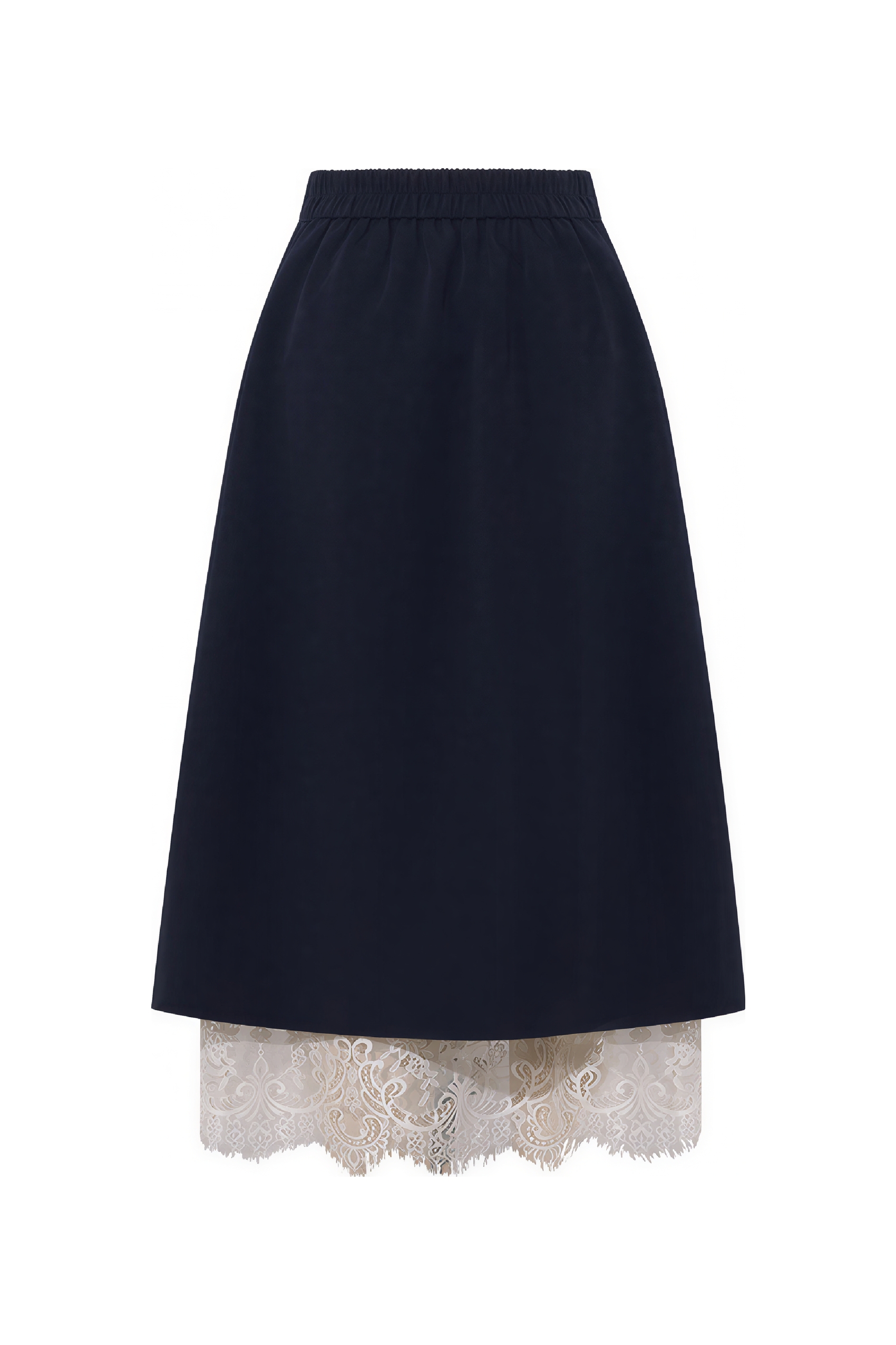 Van Gogh-Inspired High-Waisted Lace Skirt