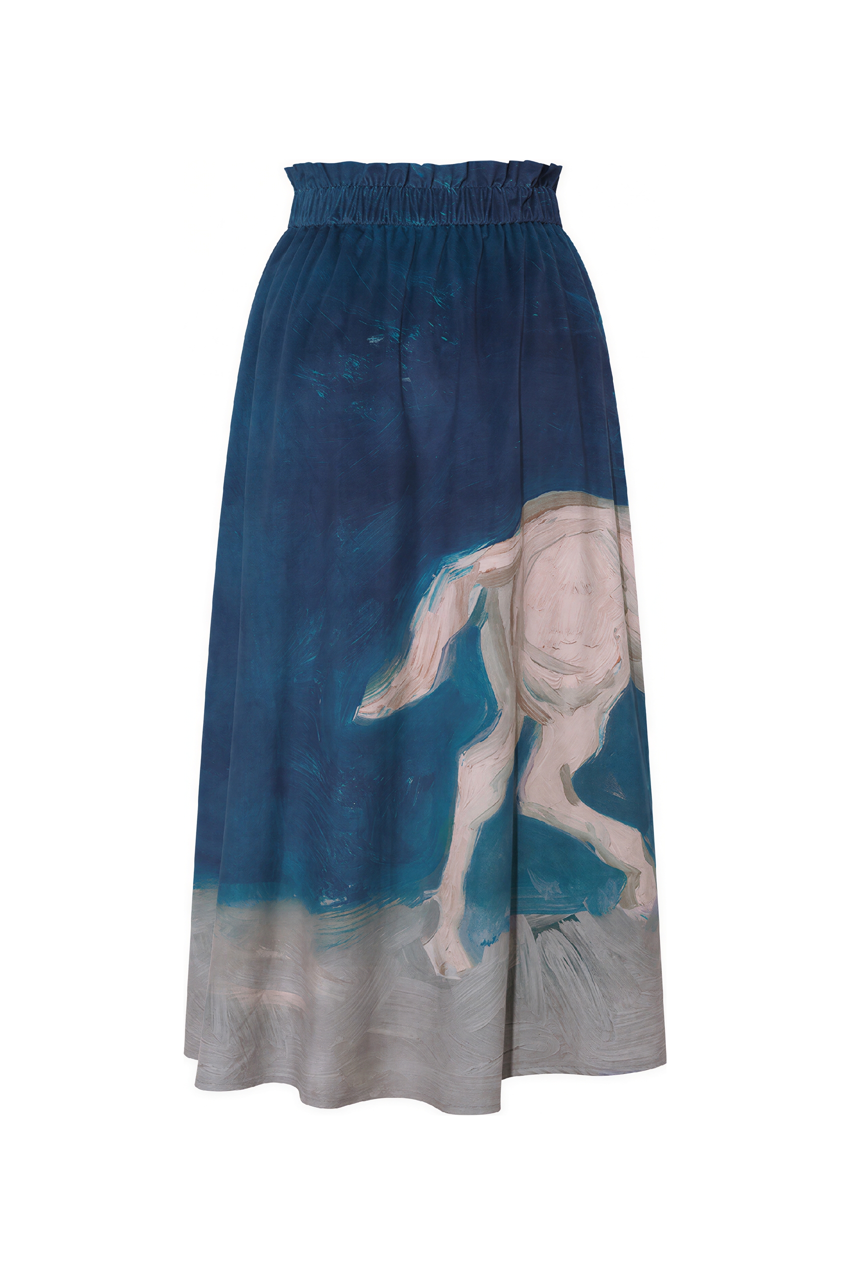 Van Gogh-Inspired High-Waisted A-Line Maxi Skirt