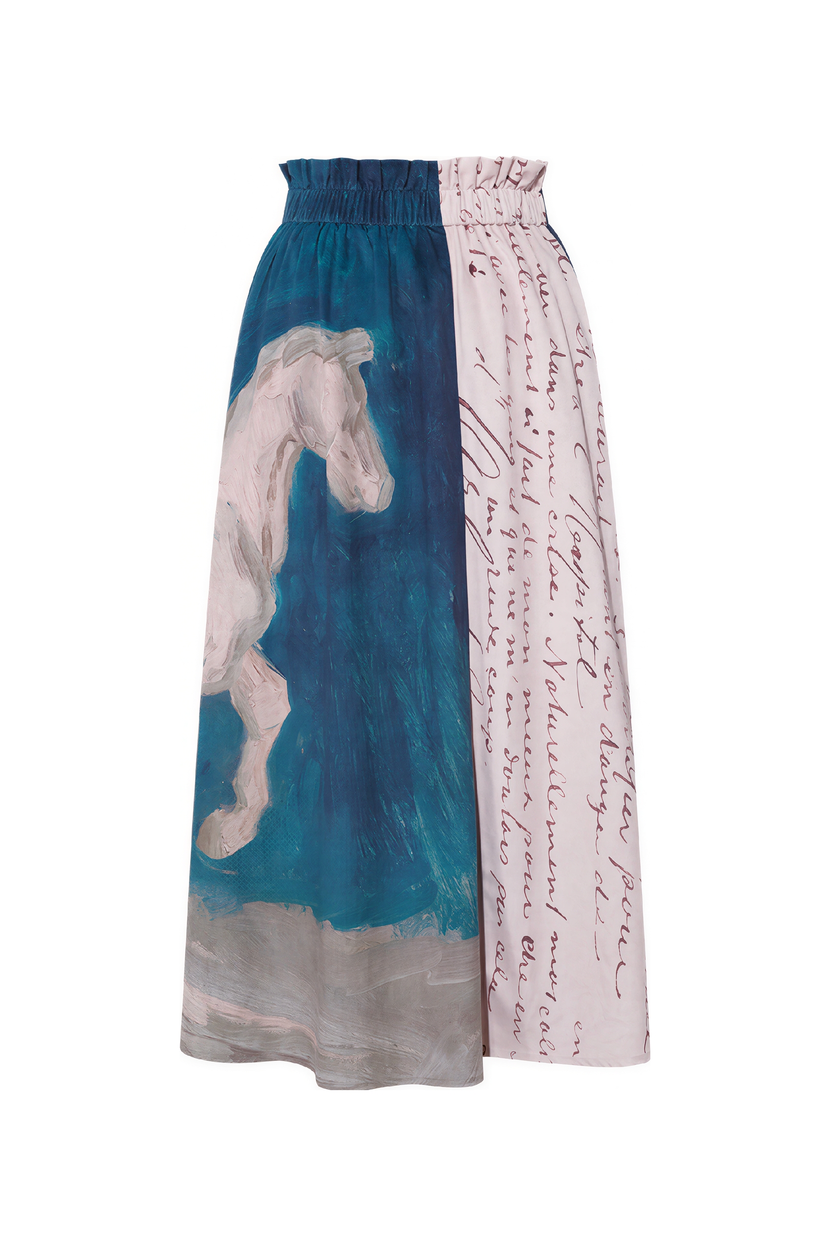 Van Gogh-Inspired High-Waisted A-Line Maxi Skirt