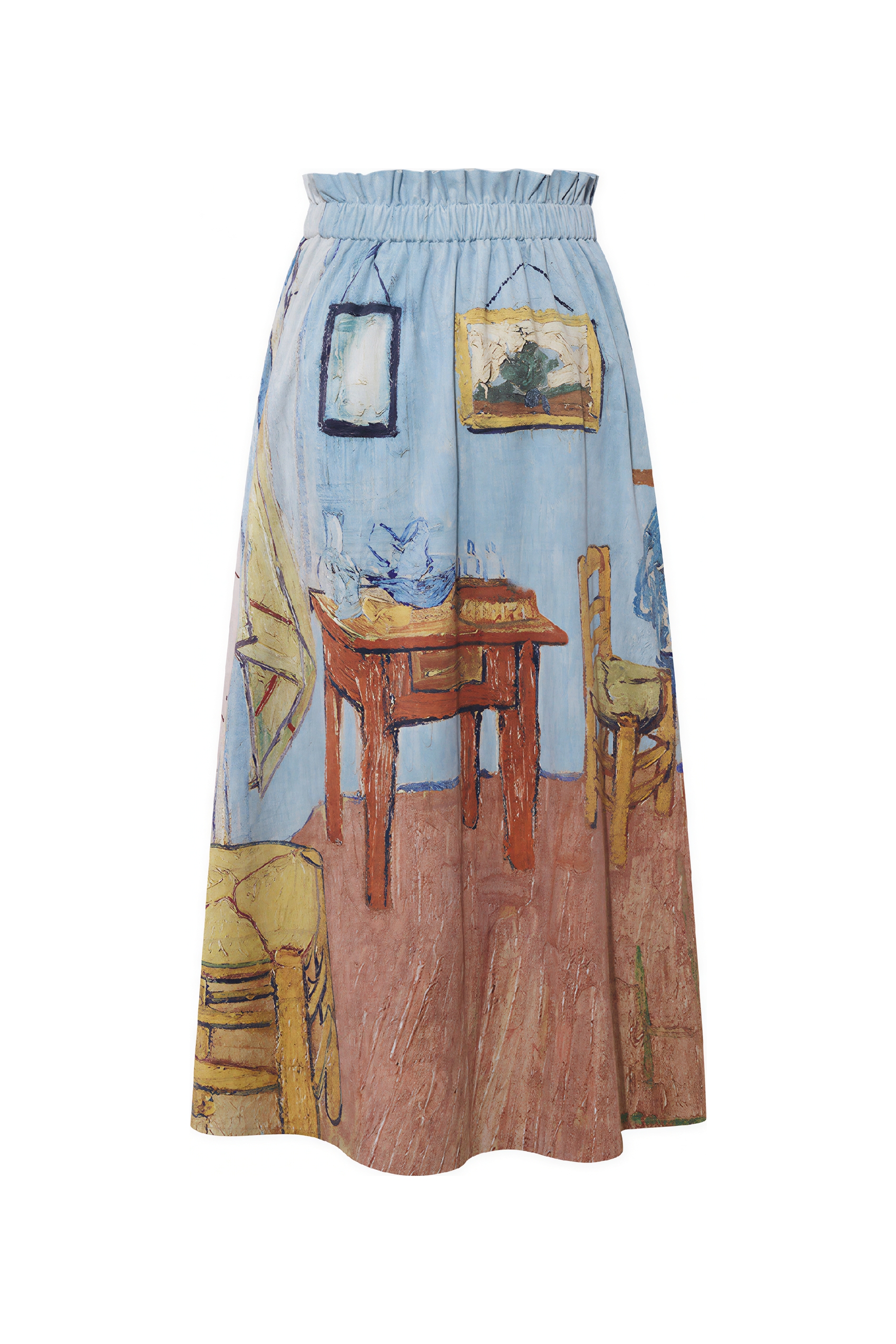 Van Gogh-Inspired High-Waisted A-Line Maxi Skirt
