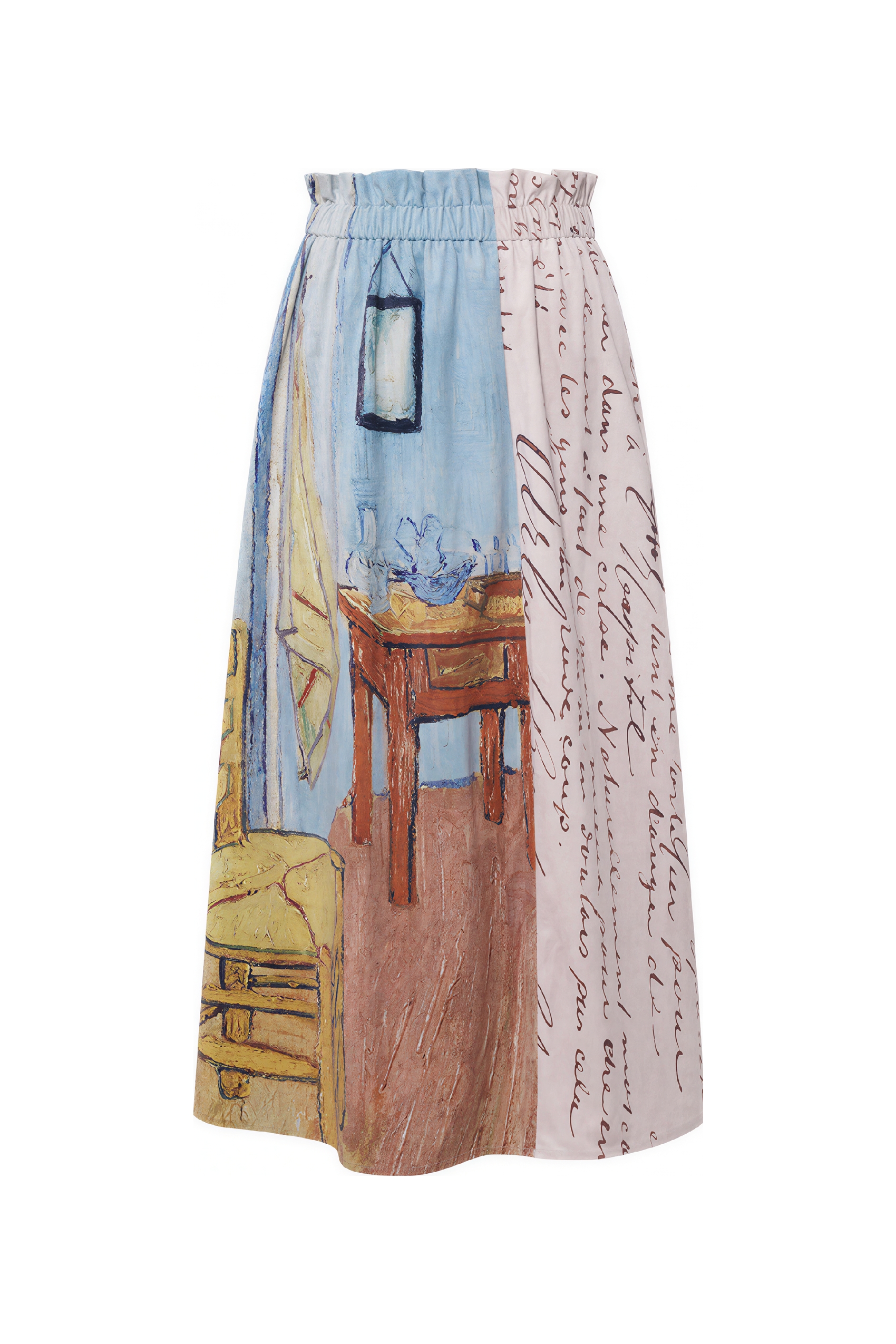 Van Gogh-Inspired High-Waisted A-Line Maxi Skirt