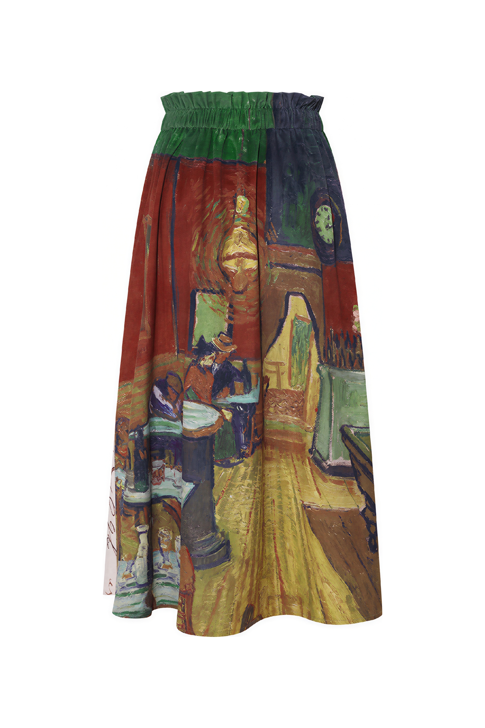 Van Gogh-Inspired High-Waisted A-Line Maxi Skirt