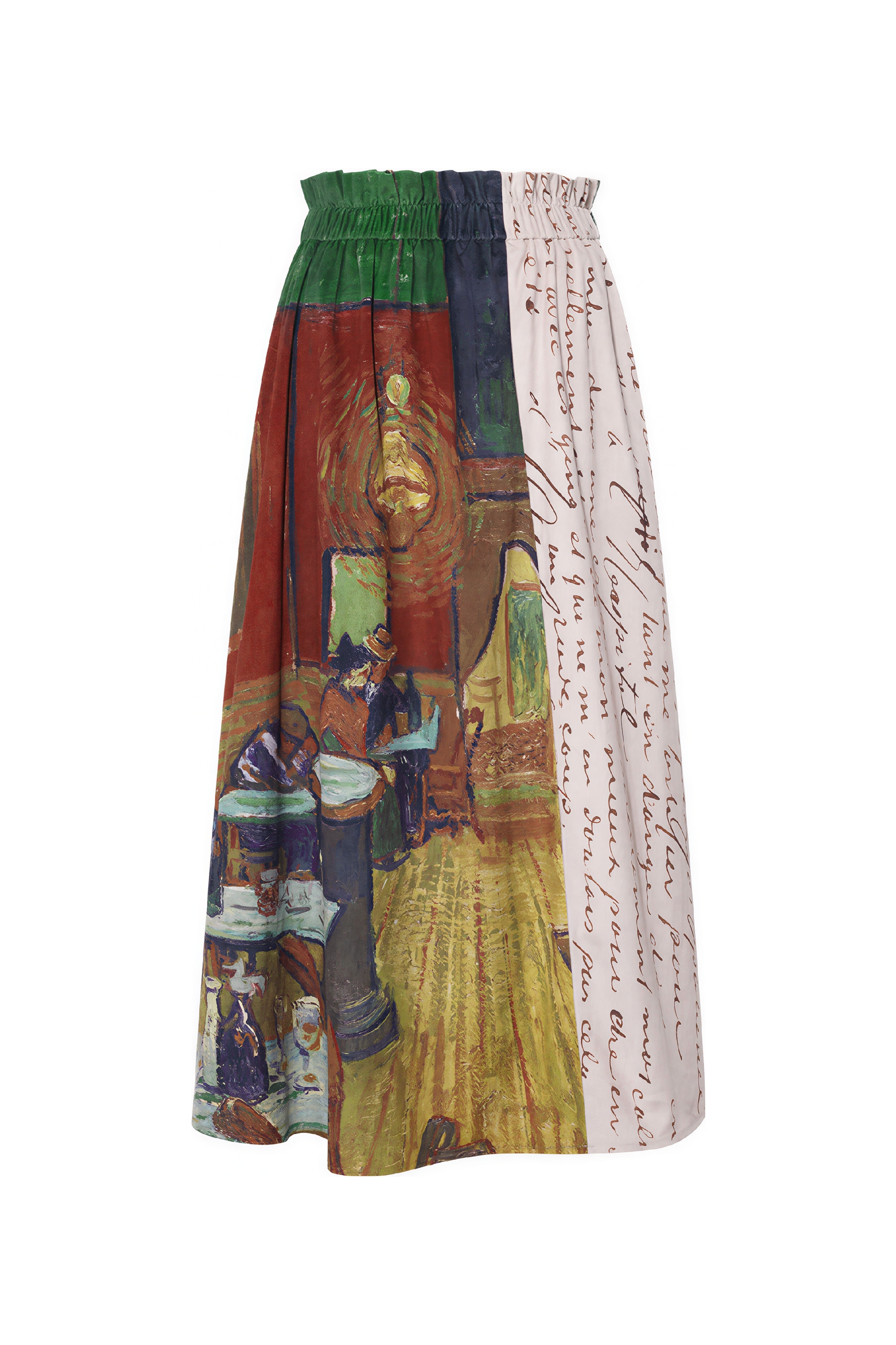 Van Gogh-Inspired High-Waisted A-Line Maxi Skirt