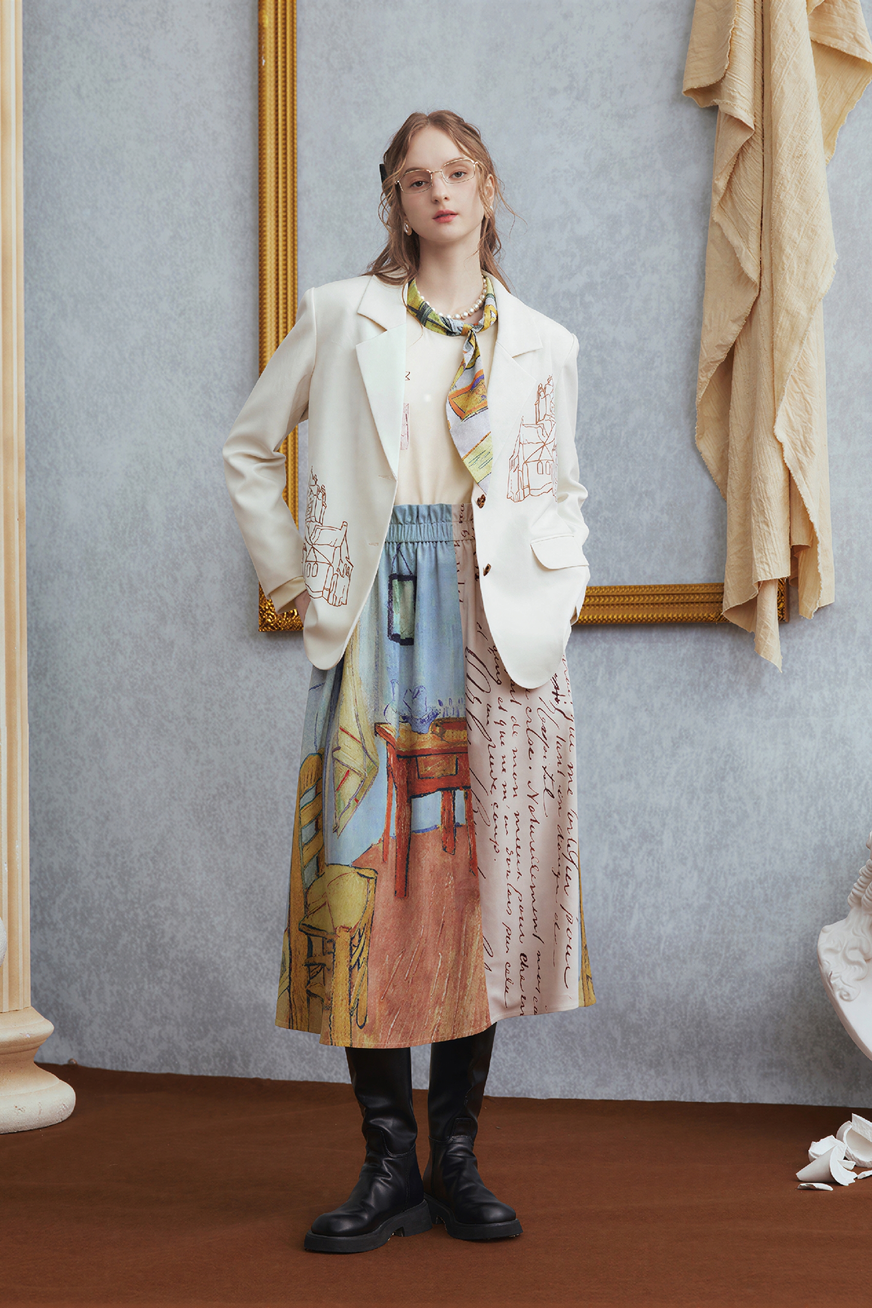 Van Gogh-Inspired Designer Relaxed Sweatshirt Top