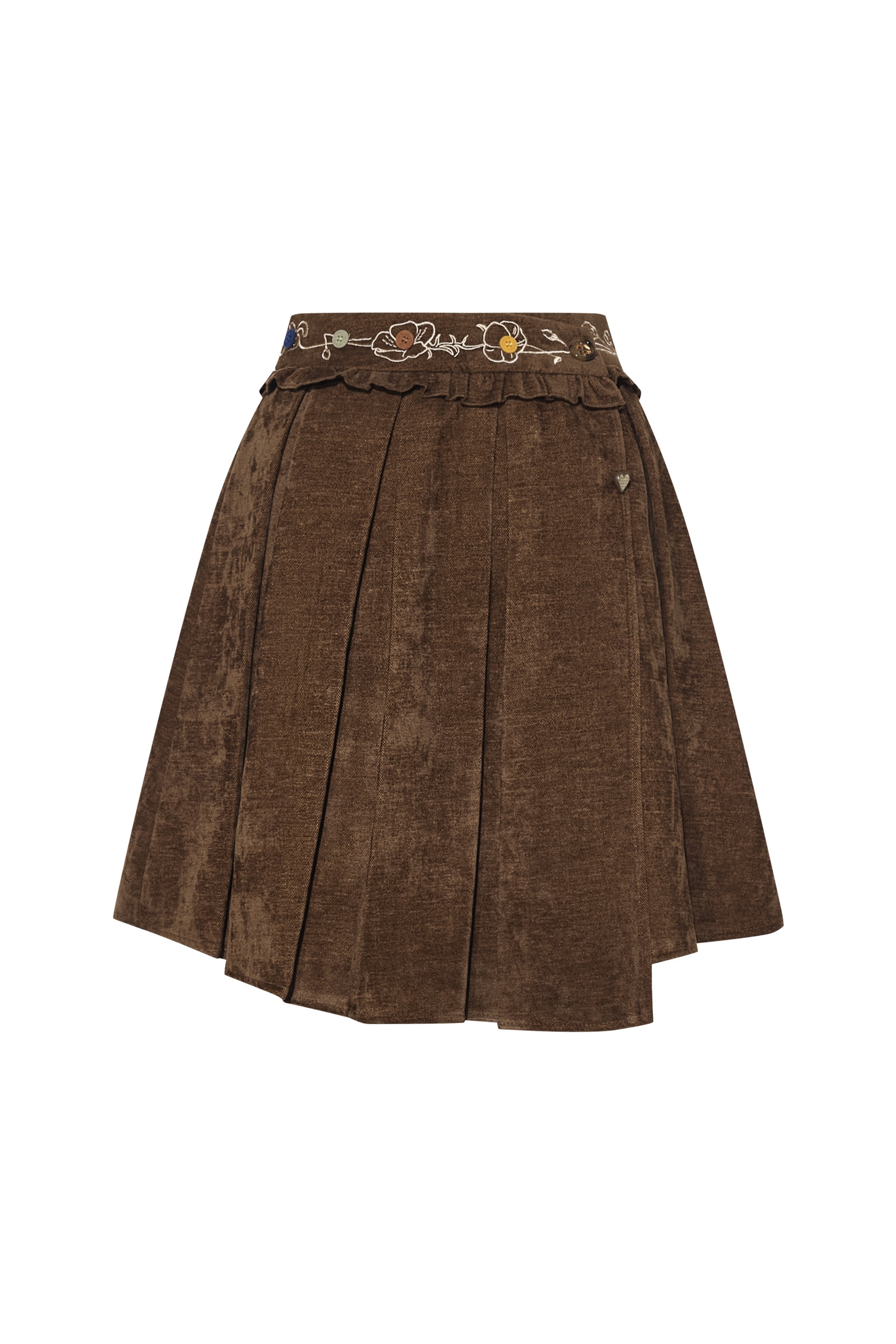Asymmetrical pleated mini skirt