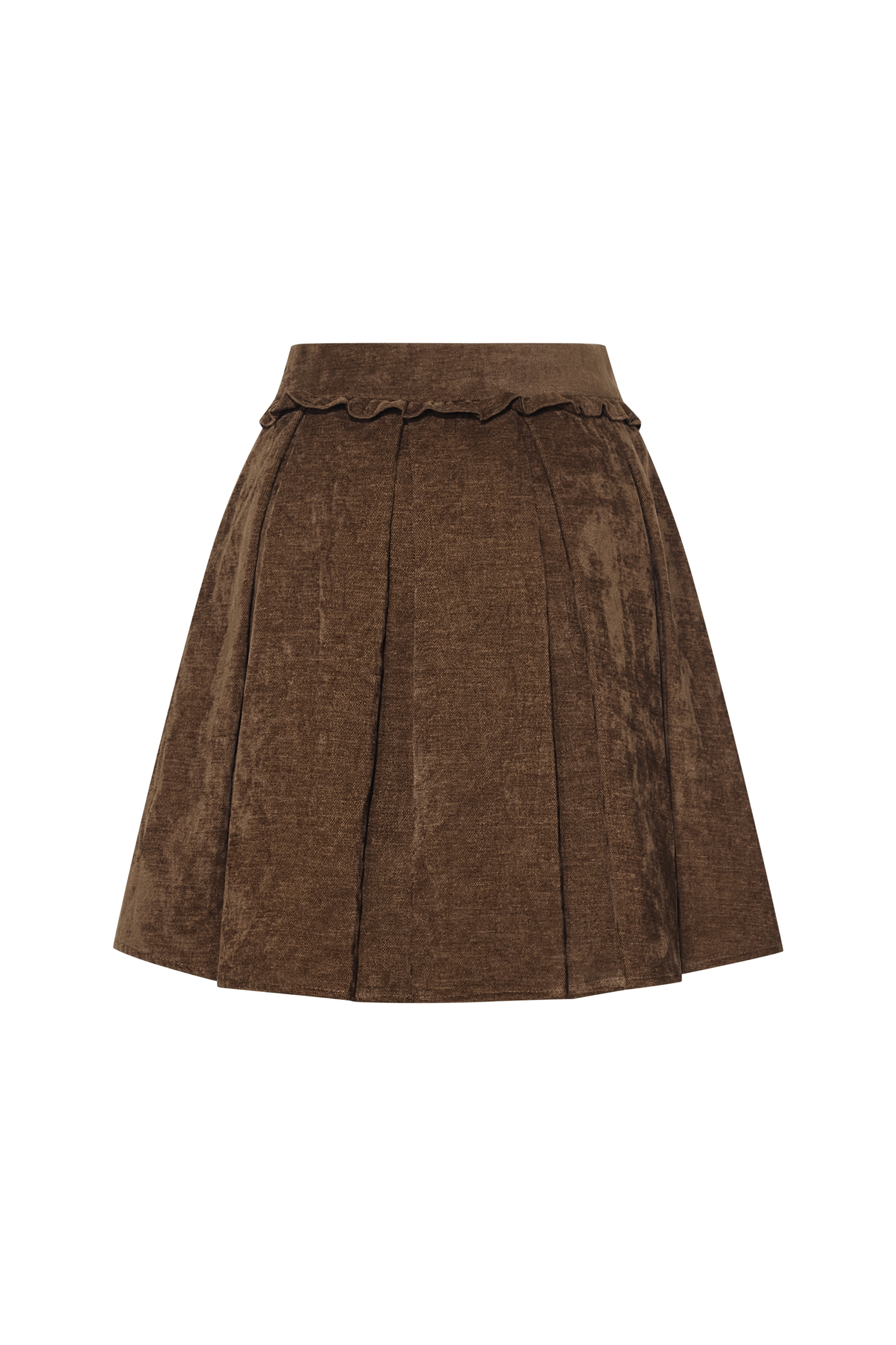 Asymmetrical pleated mini skirt
