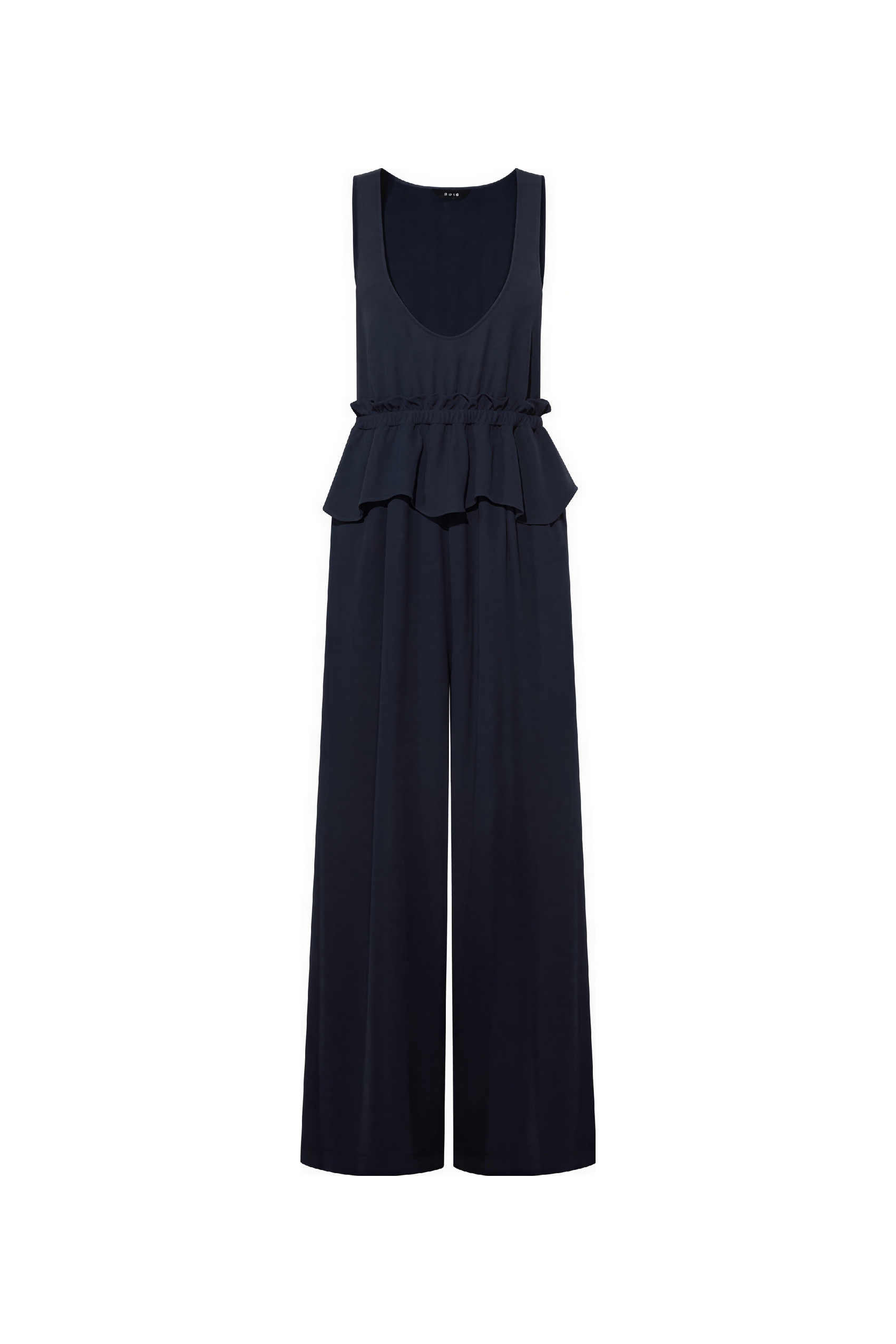 Ruffle-Detail Relaxed Wide-Leg Pants