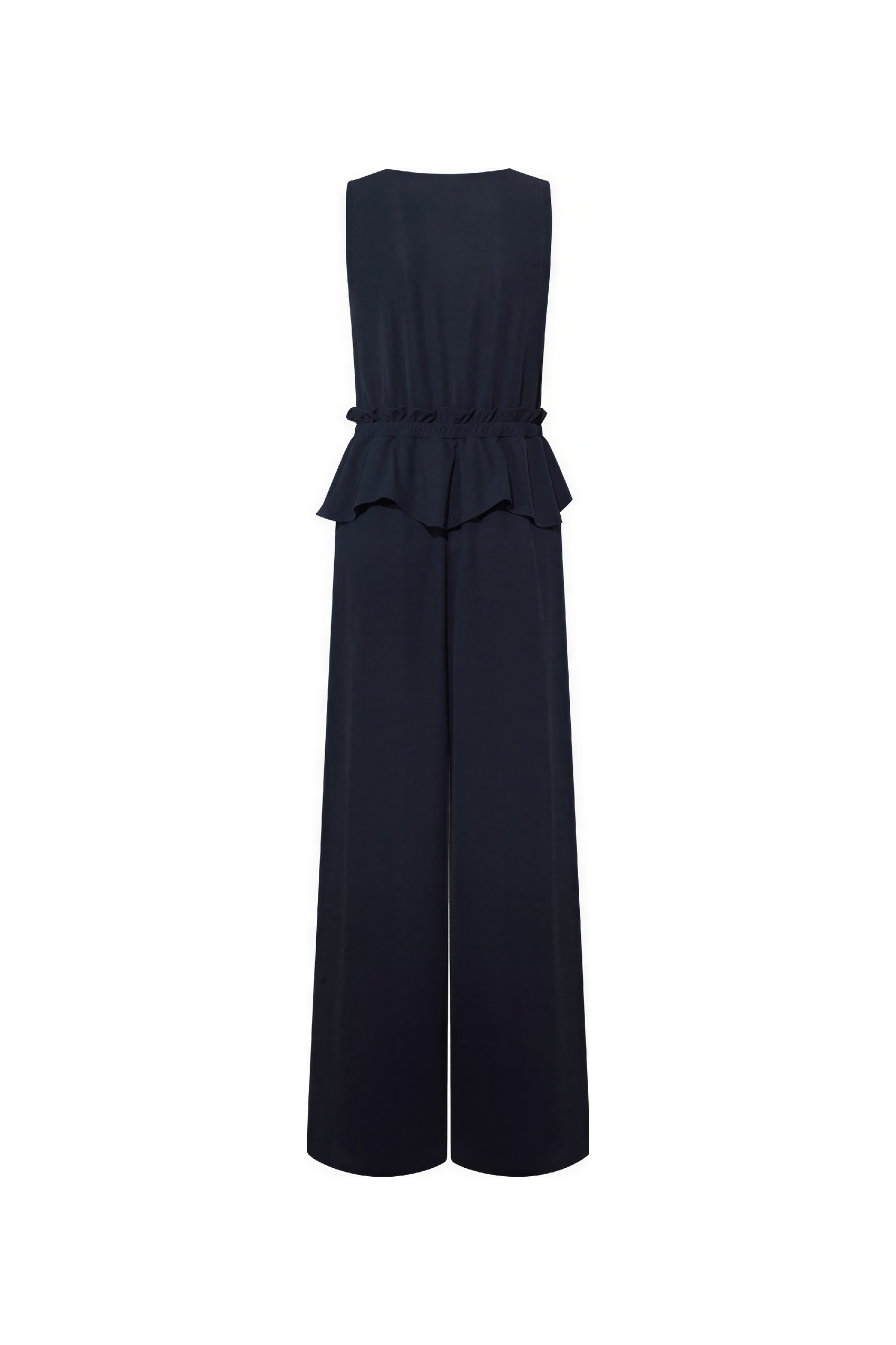 Ruffle-Detail Relaxed Wide-Leg Pants