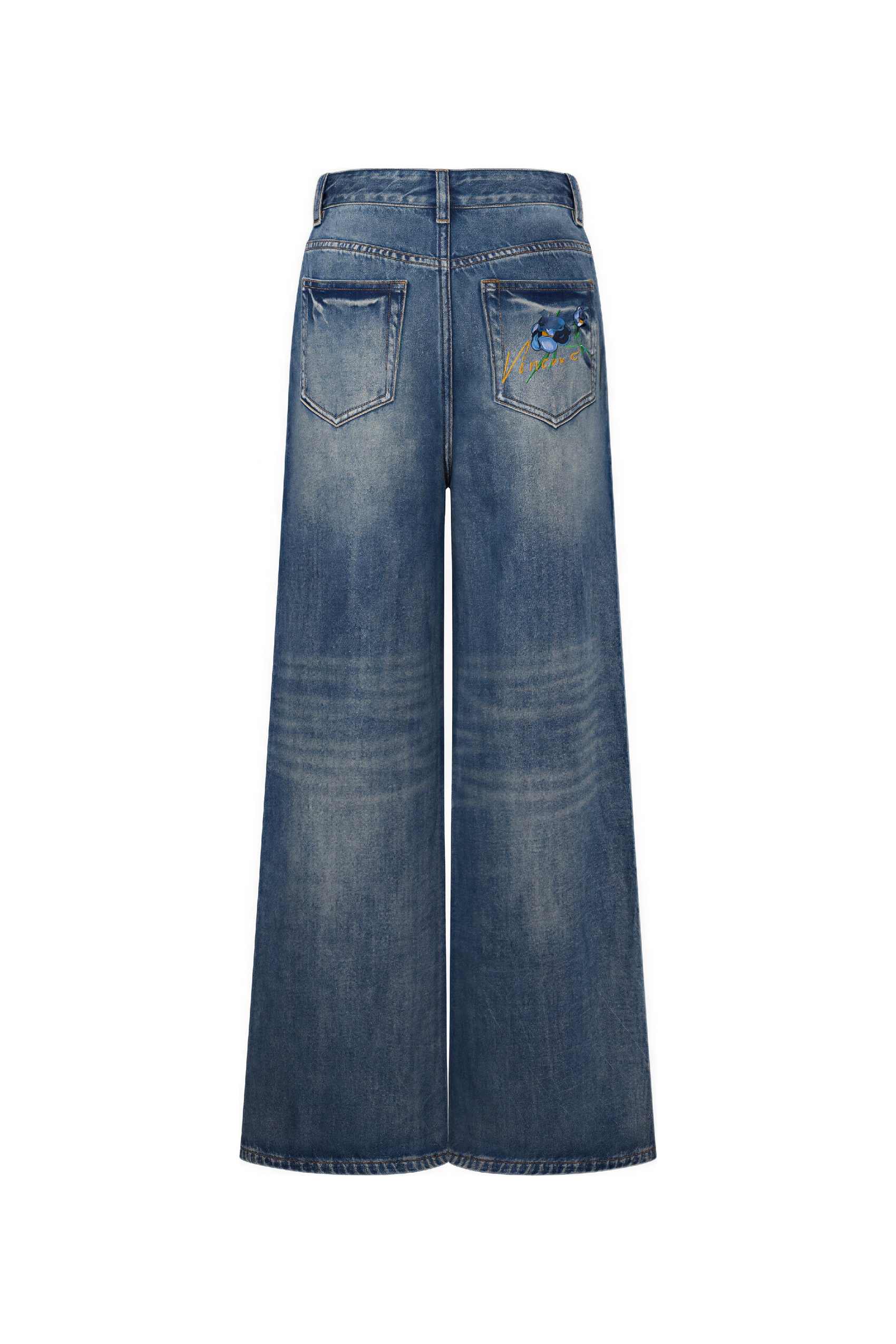 Van Gogh-Inspired High-Waisted Relaxed Jeans