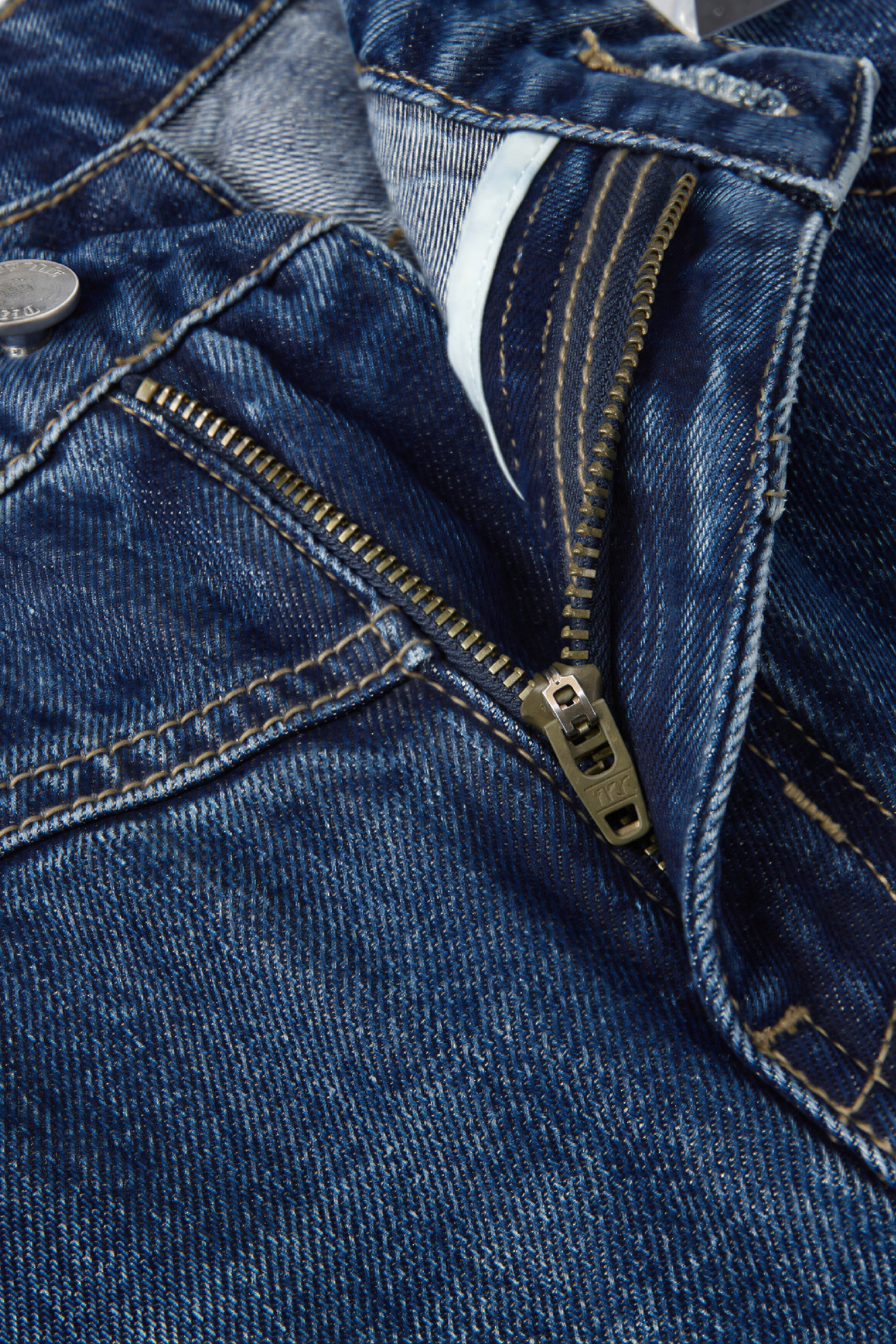 Denim blue wide-leg jeans-LYONSENS
