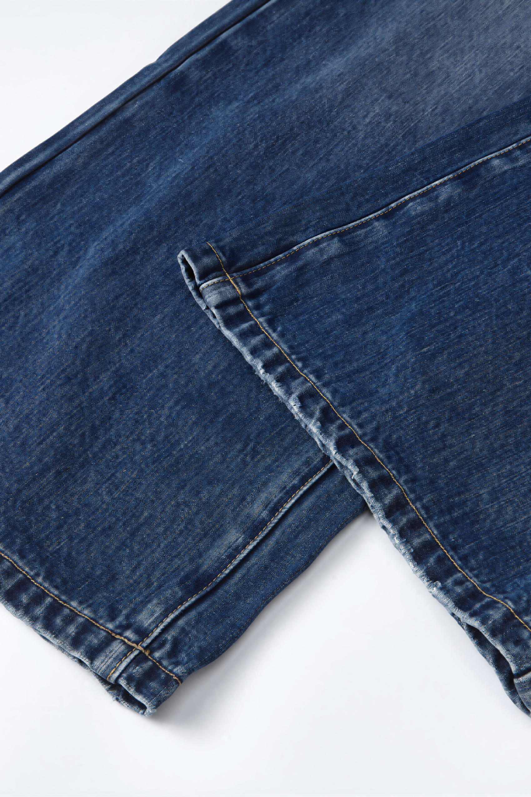 Denim blue wide-leg jeans-LYONSENS