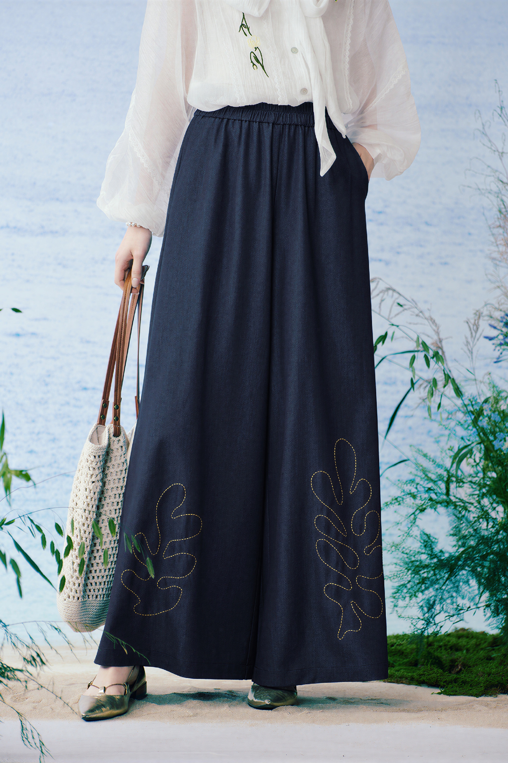 Matisse-Inspired High-Waisted Wide-Leg Work Pants