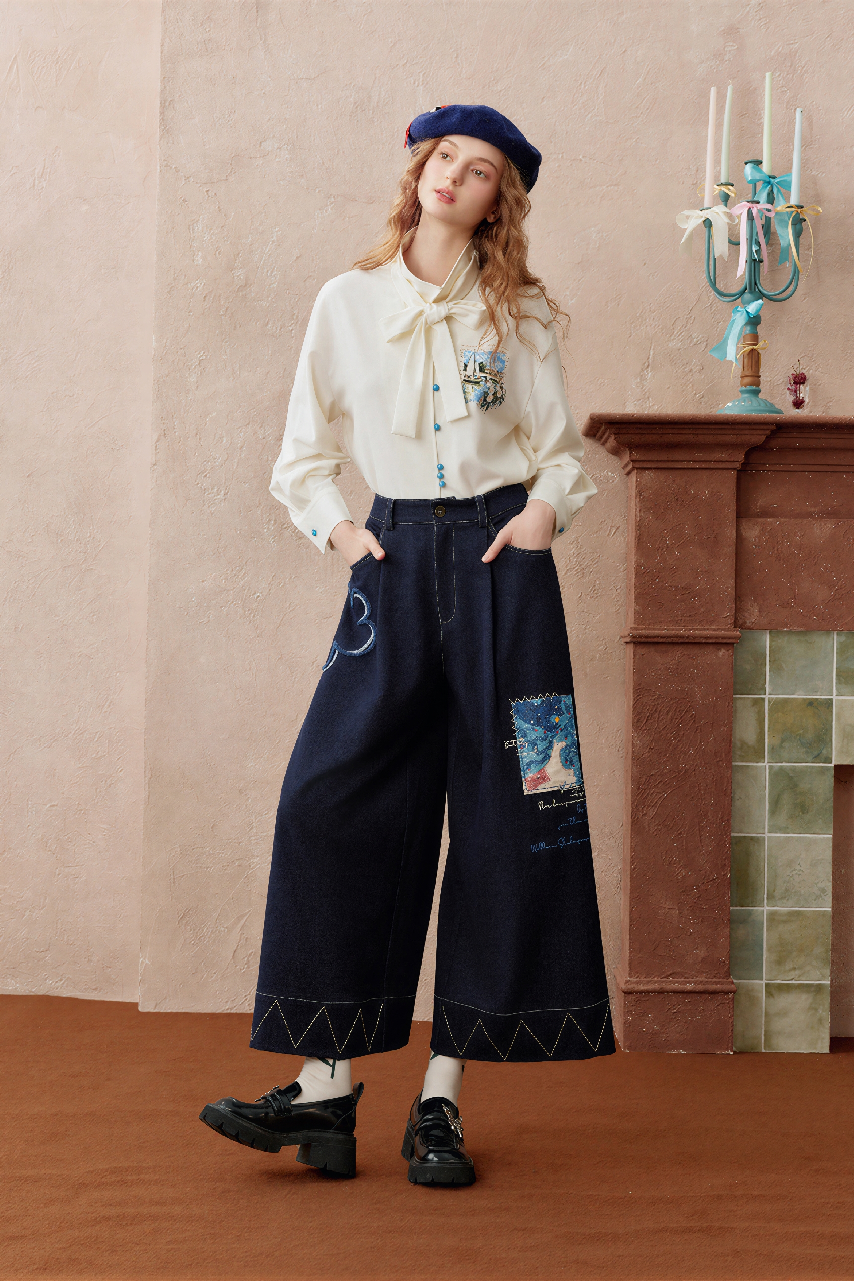 Emerging Artists Series Relaxed Wide-Leg Pants