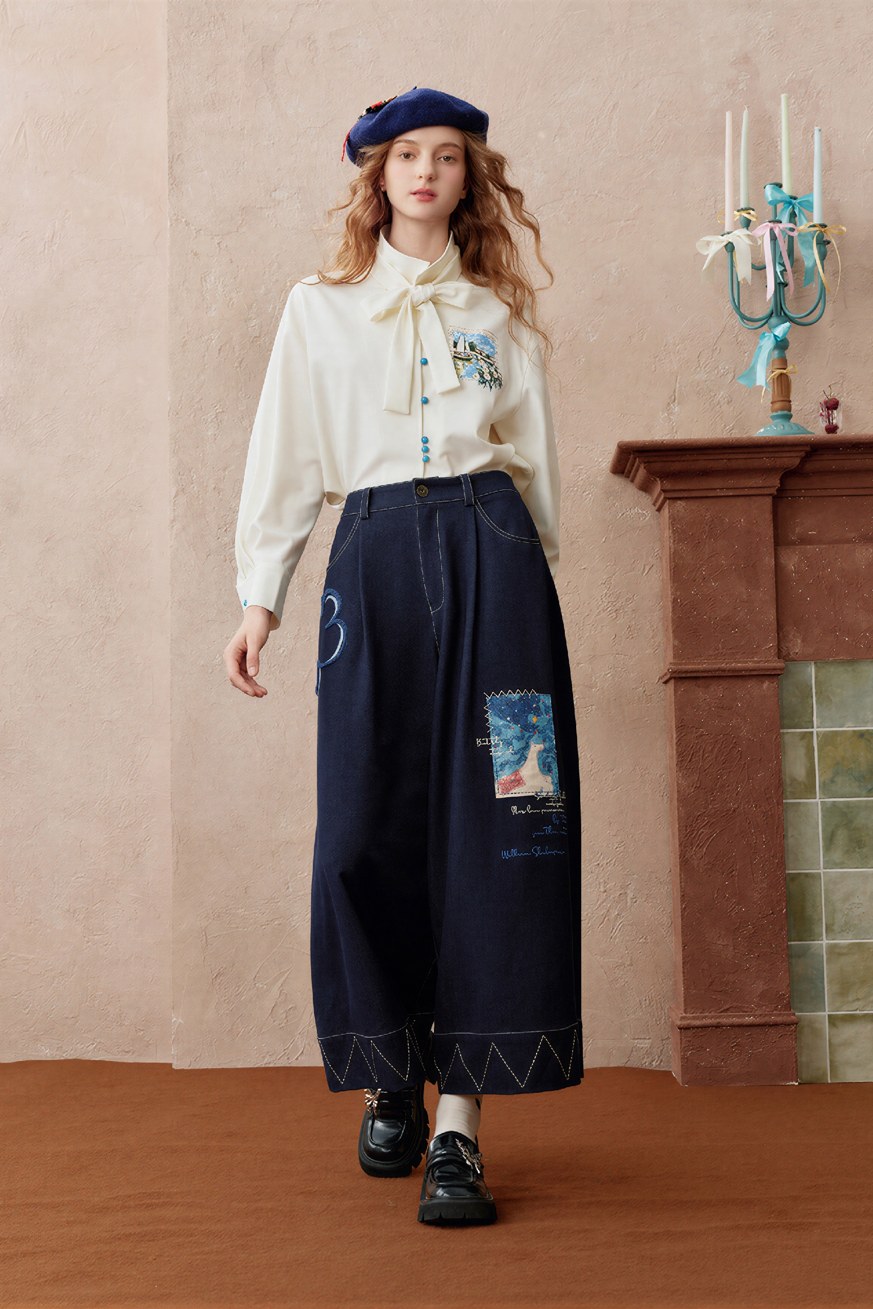Emerging Artists Series Relaxed Wide-Leg Pants