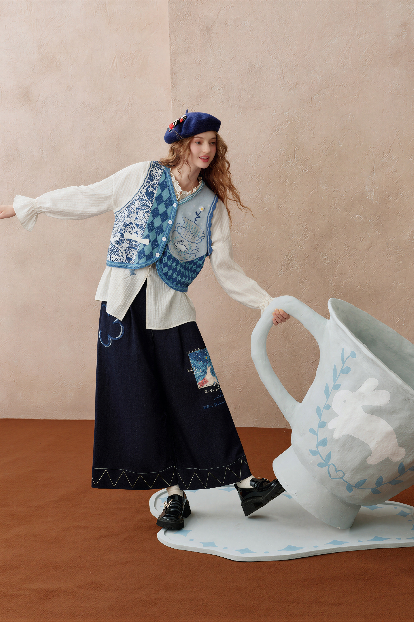 Emerging Artists Series Relaxed Wide-Leg Pants