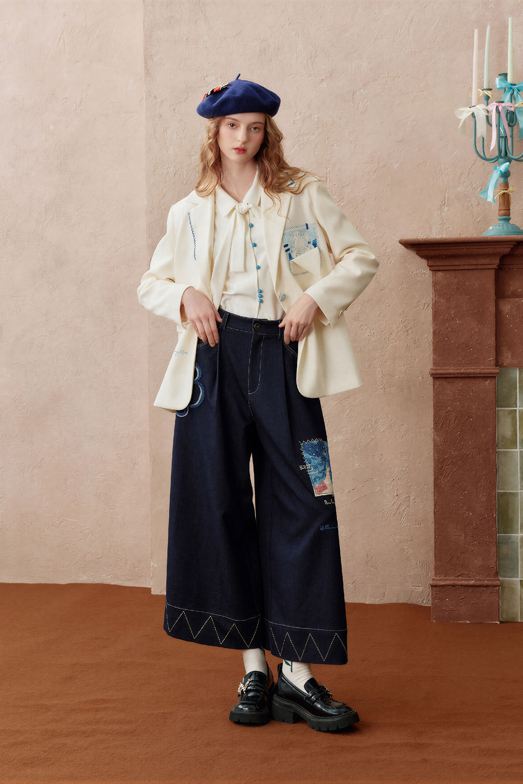 Emerging Artists Series Relaxed Wide-Leg Pants