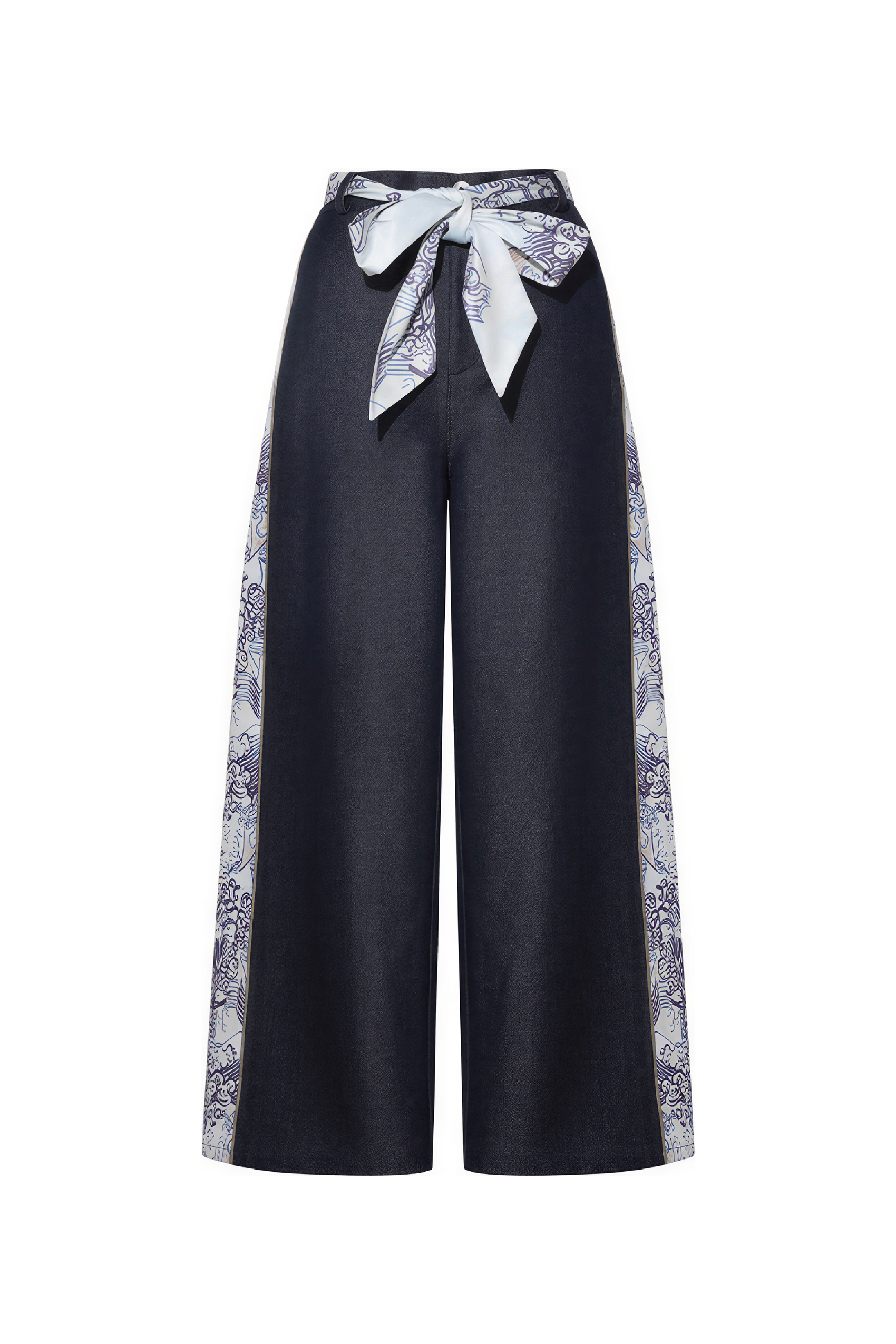 Van Gogh-Inspired Patchwork Wide-Leg Pants