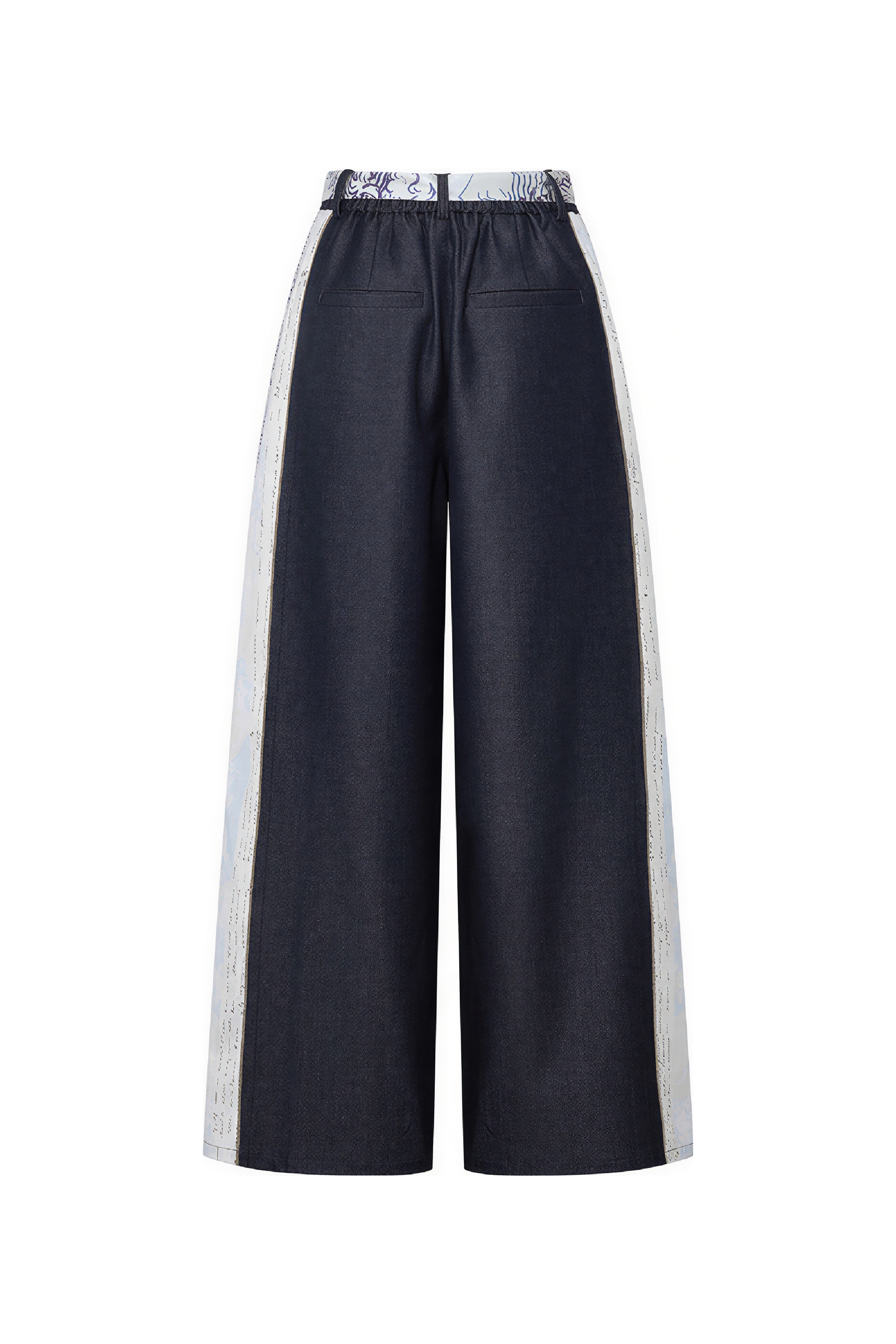 Van Gogh-Inspired Patchwork Wide-Leg Pants