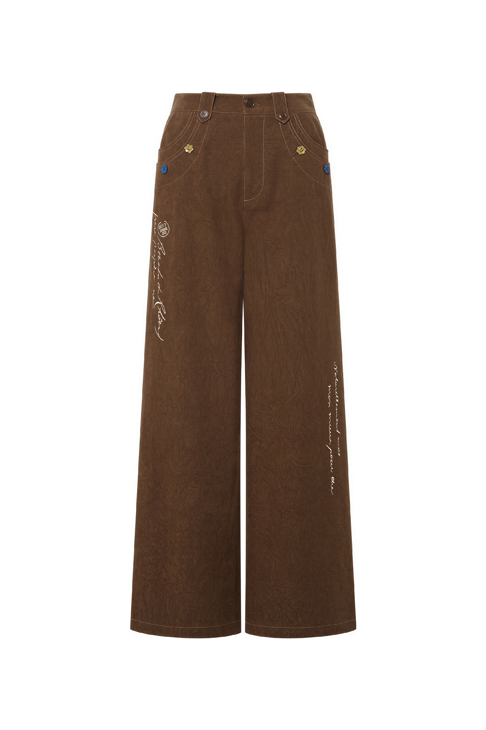 Van Gogh-Inspired Vintage High-Waist Wide-Leg Pants