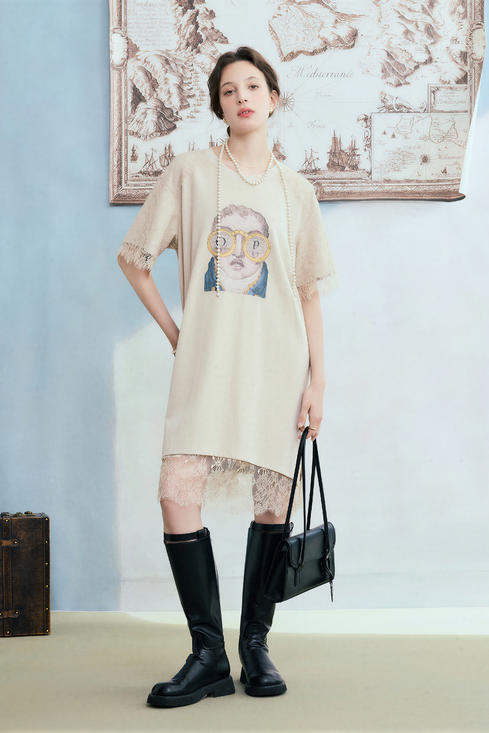 Patchwork Relaxed T-Shirt Dress
