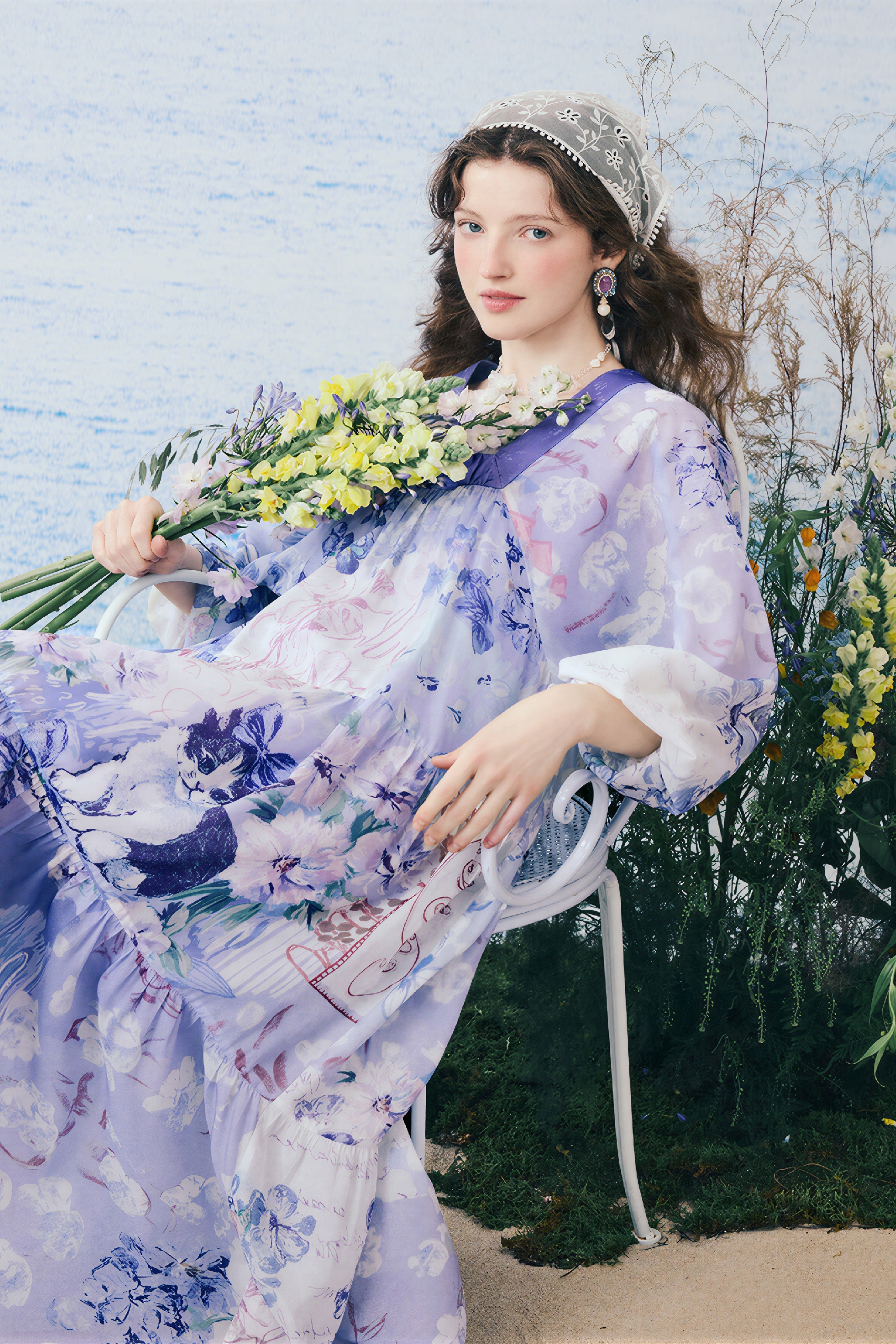 French-Inspired Purple Vacation Dress