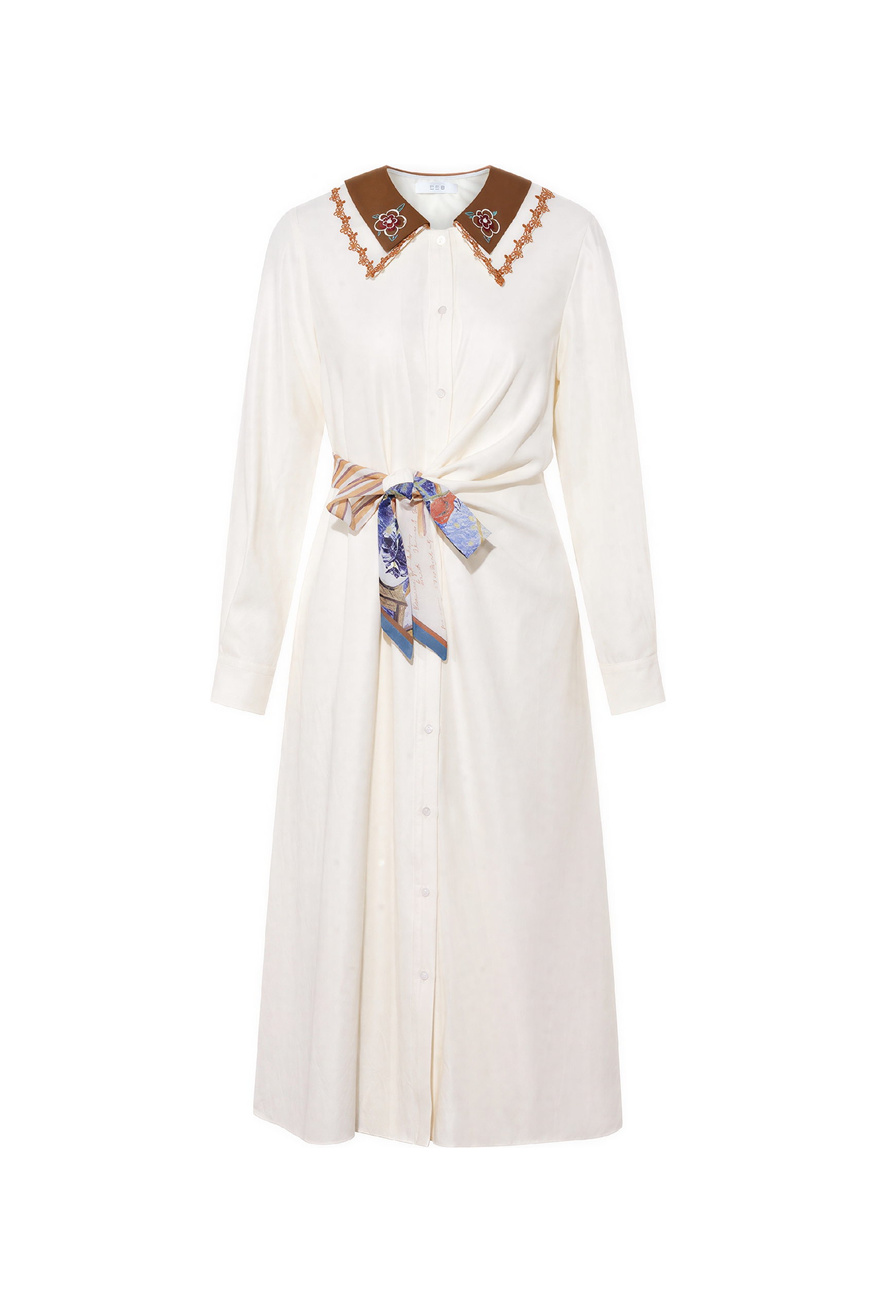 Matisse-Inspired French Tie-Waist Shirt Dress