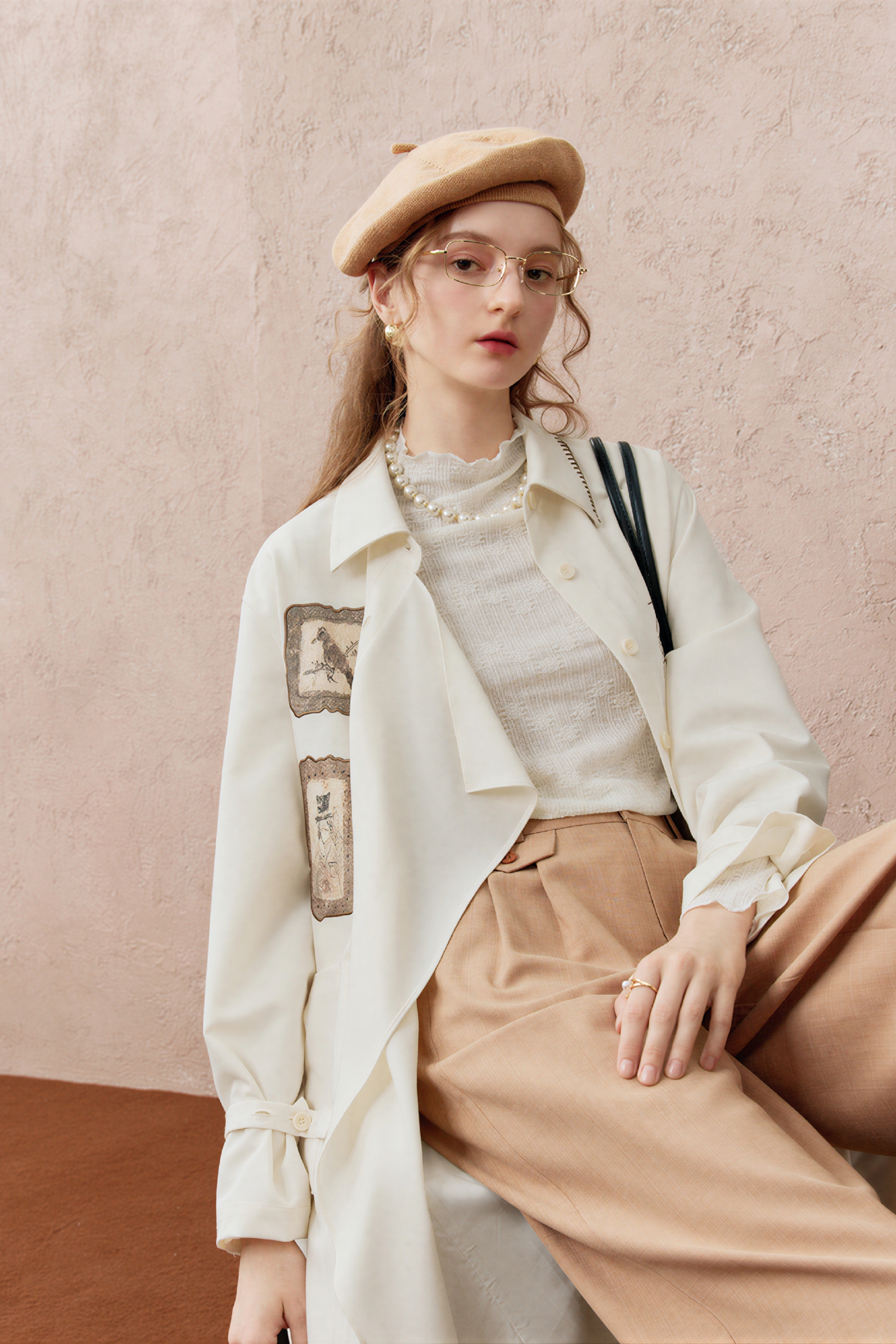 Trench coat with fitted waist dress