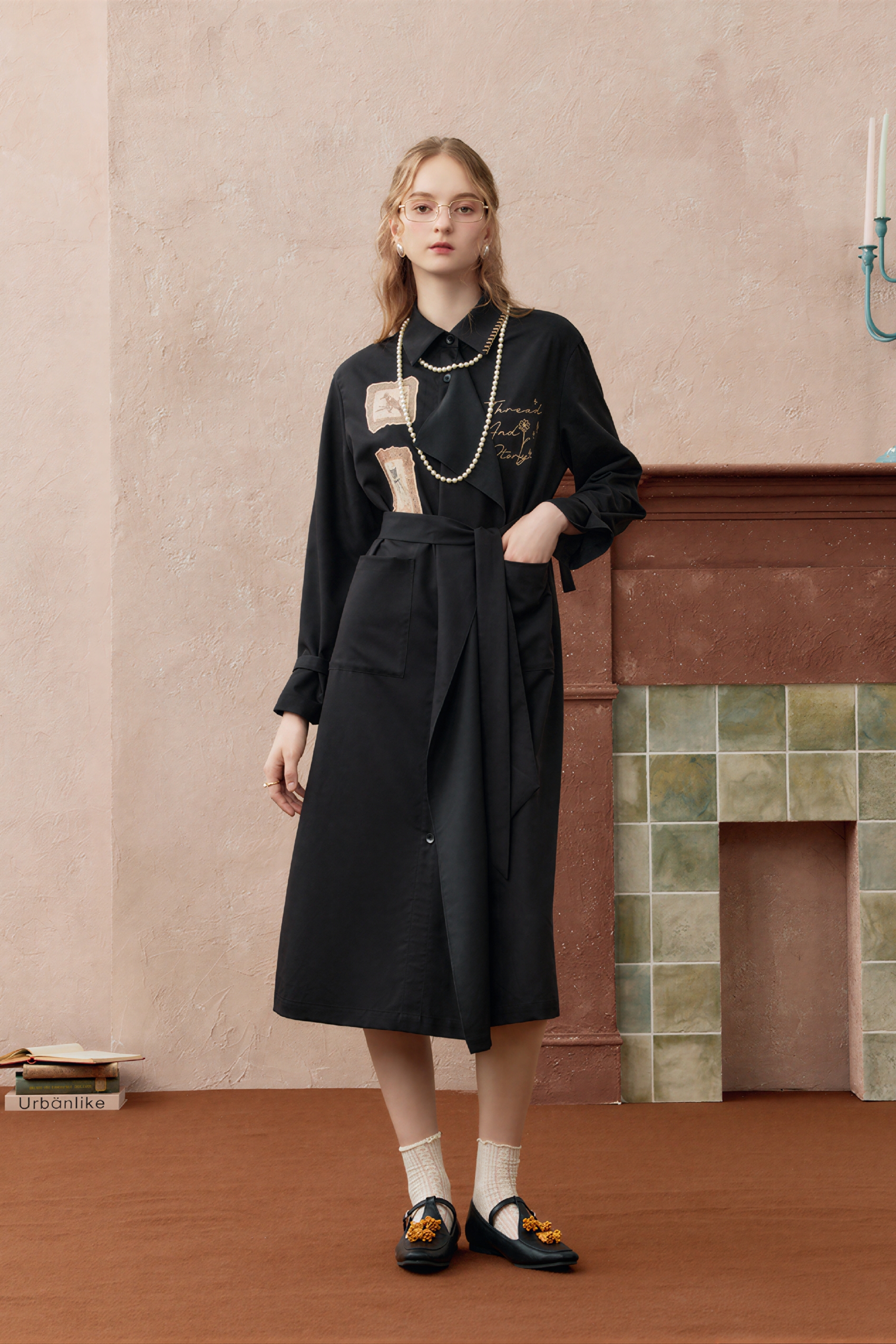 Trench coat with fitted waist dress