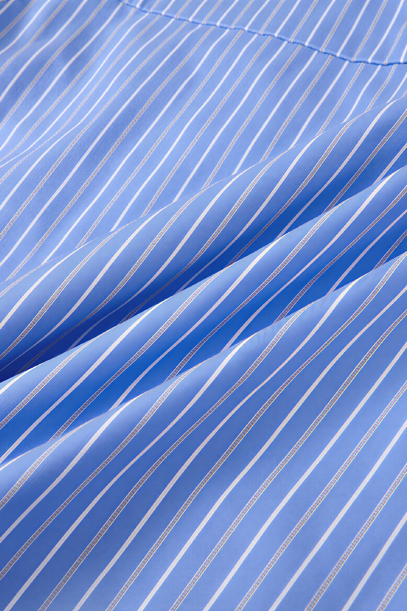 Monet-Inspired Striped Waist-Defined Shirt Dress