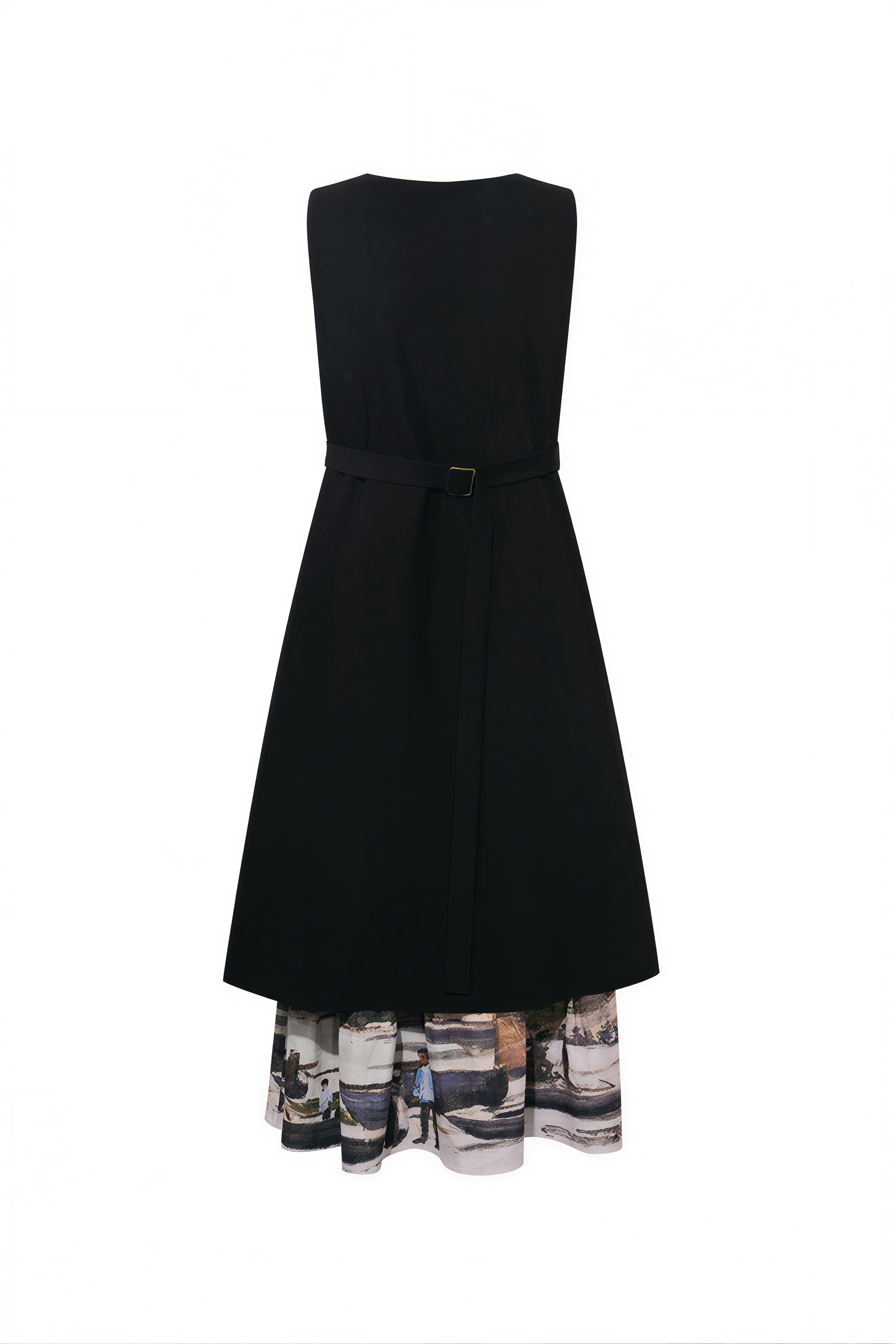 French cardigan black vest dress