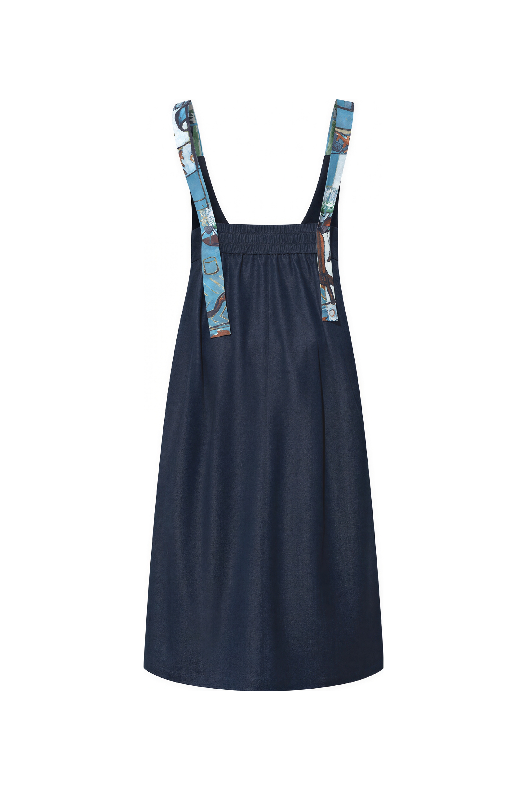 French Style Denim Pinafore Dress