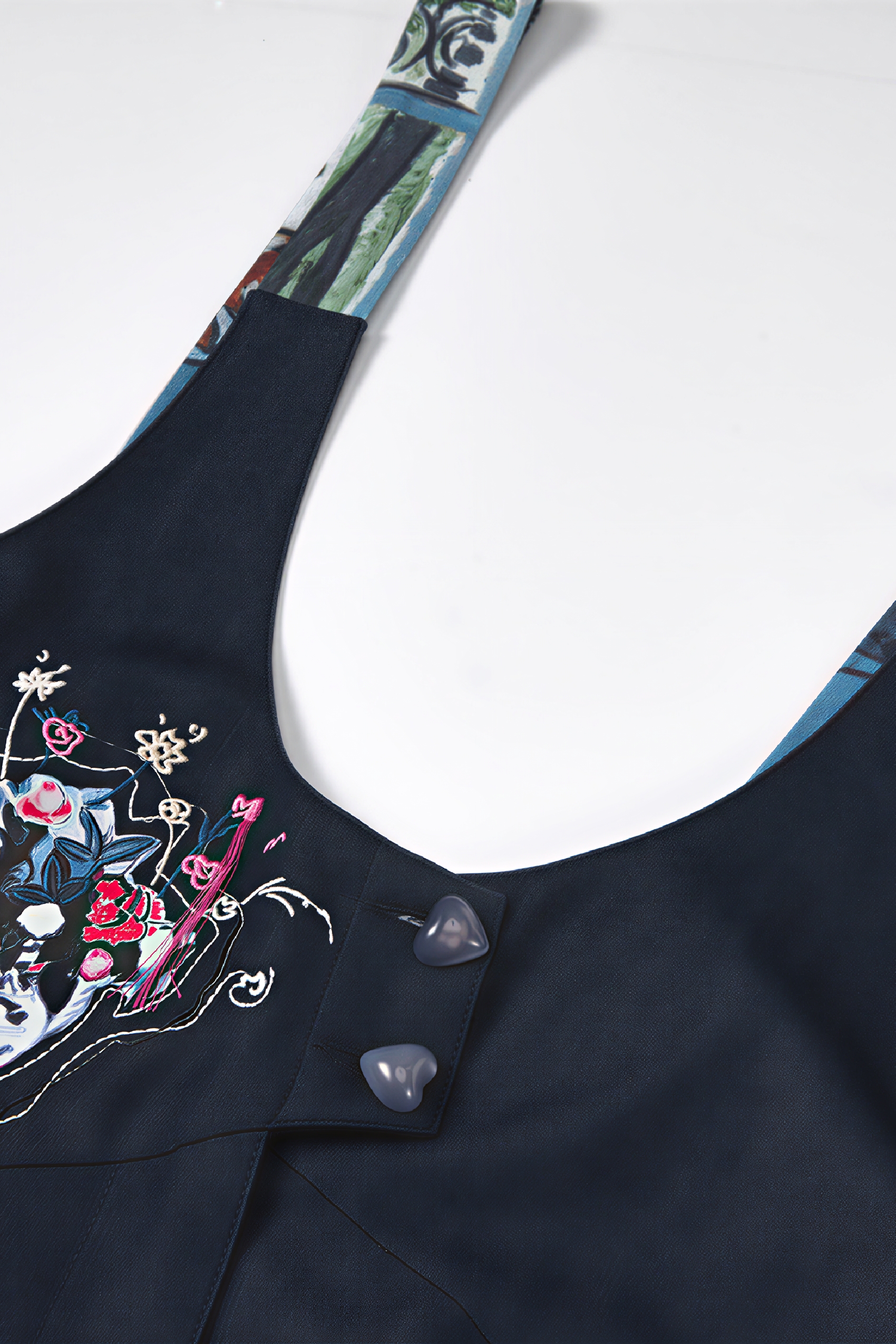French Style Denim Pinafore Dress