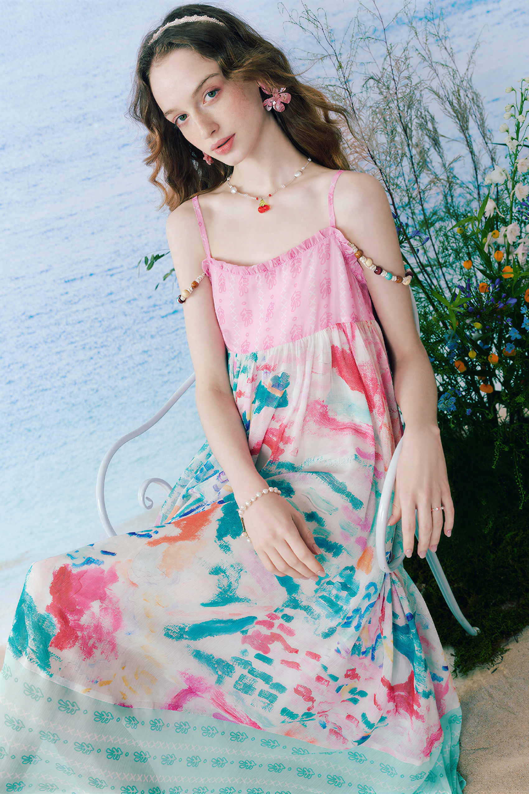 Matisse-Inspired Relaxed Sleeveless Maxi Dress