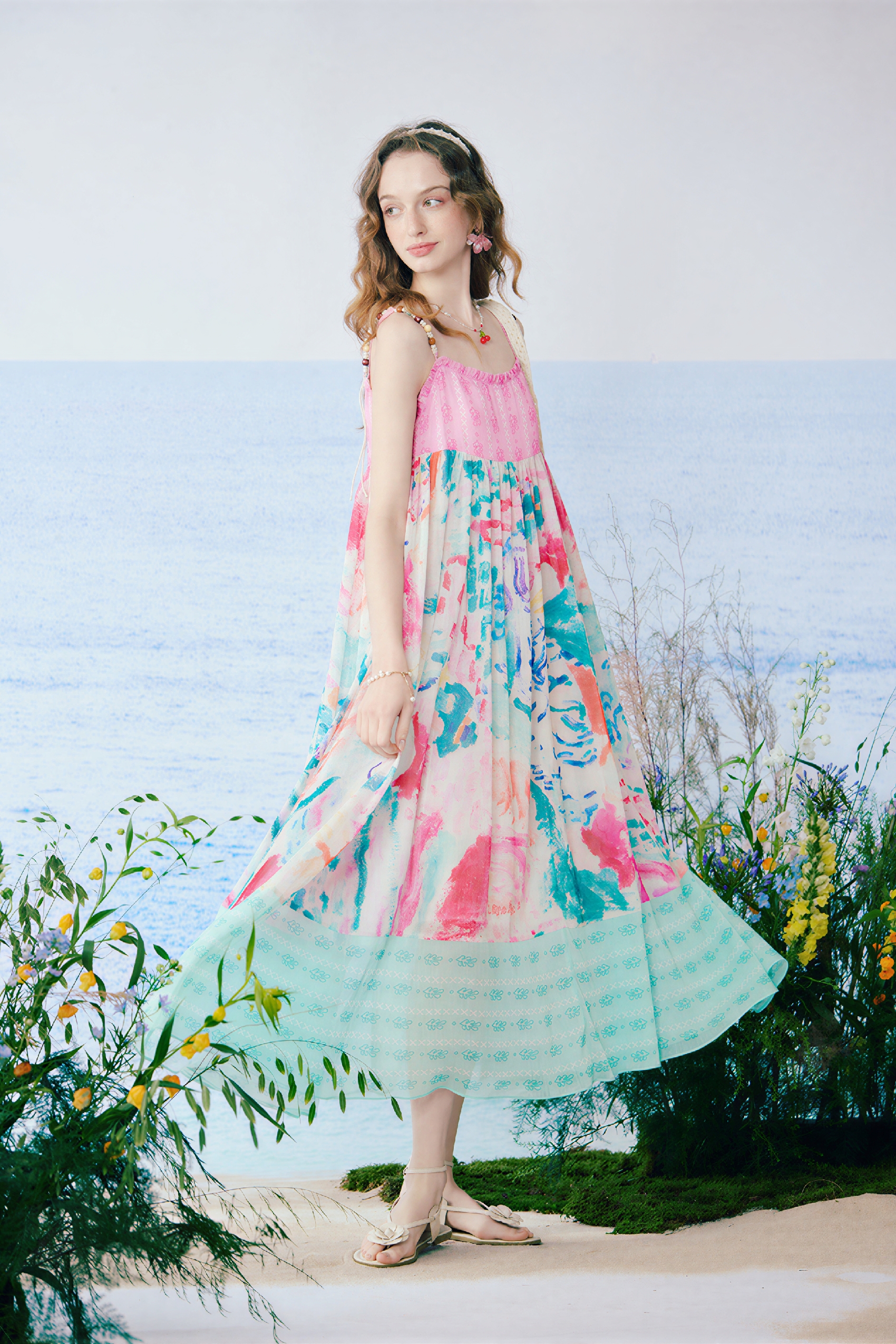 Matisse-Inspired Relaxed Sleeveless Maxi Dress